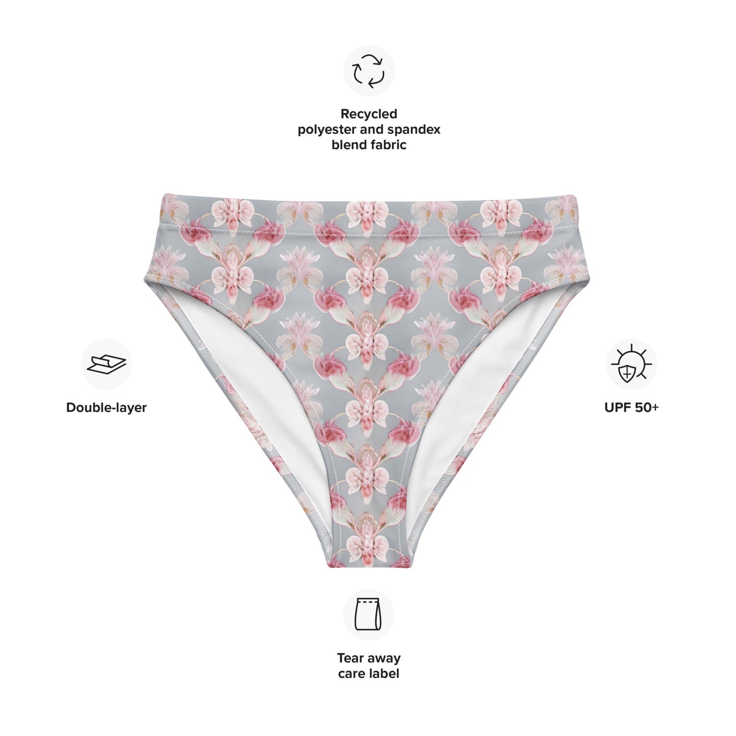 Recycled high-waisted bikini bottom