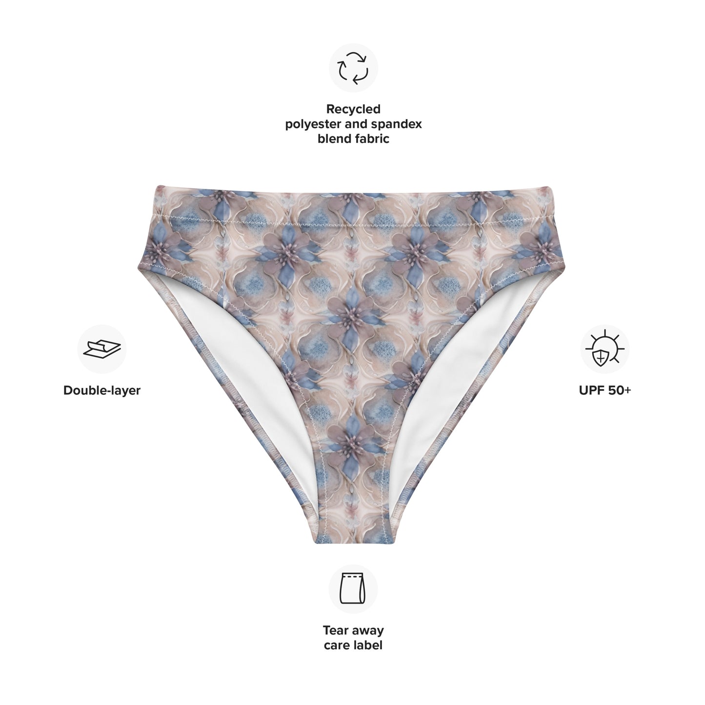 Recycled high-waisted bikini bottom