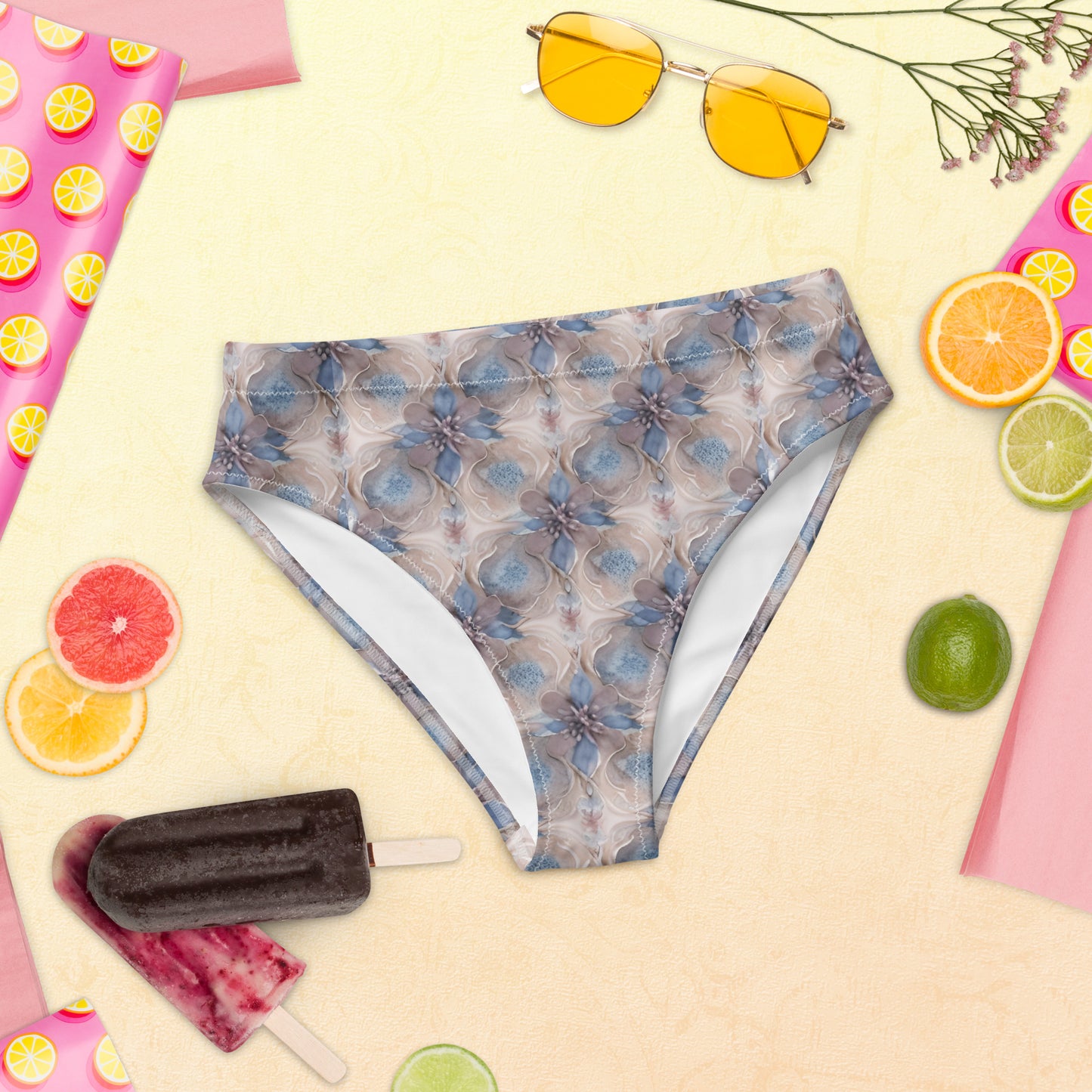 Recycled high-waisted bikini bottom