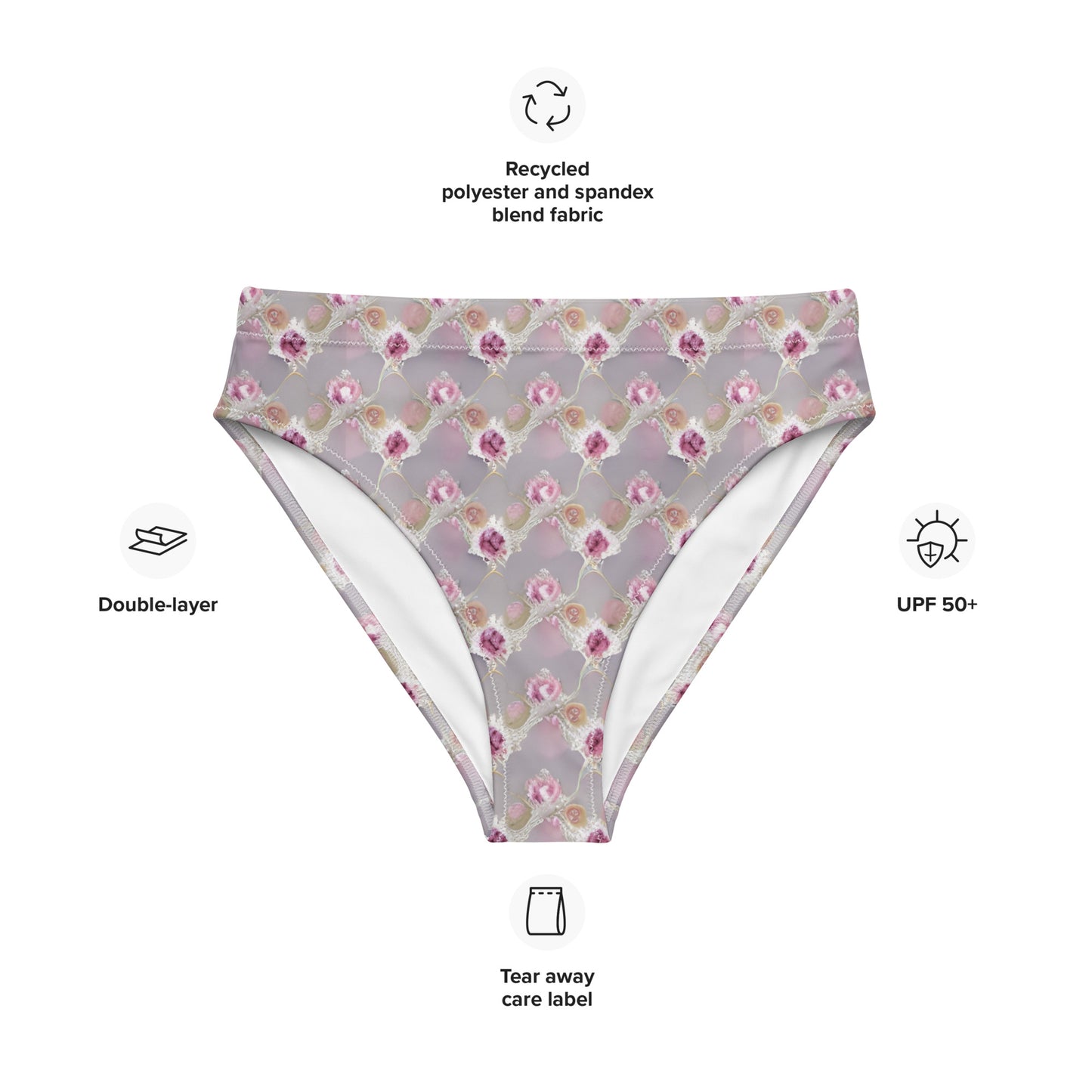 Recycled high-waisted bikini bottom