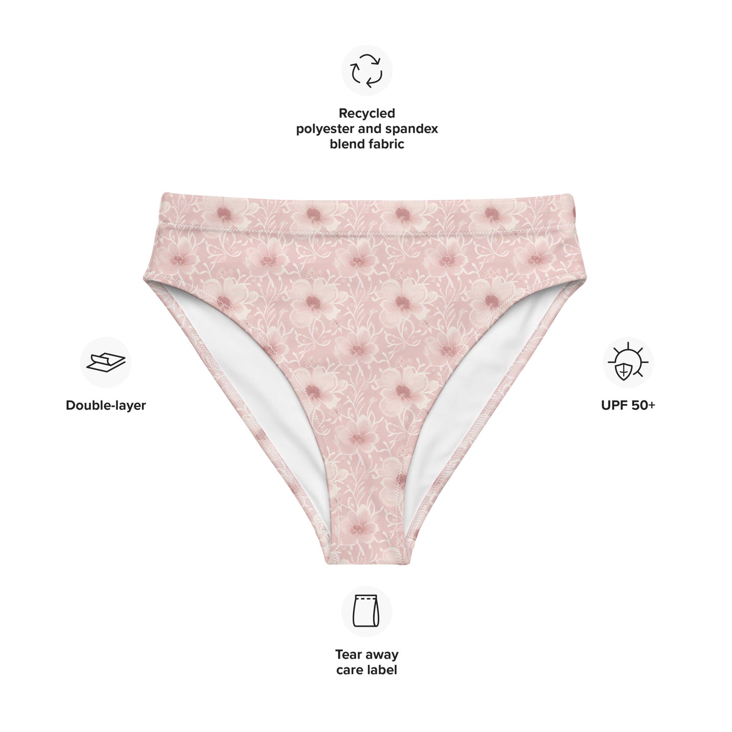 Recycled high-waisted bikini bottom