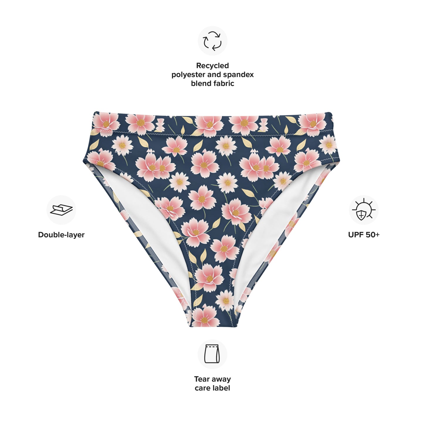 Recycled high-waisted bikini bottom