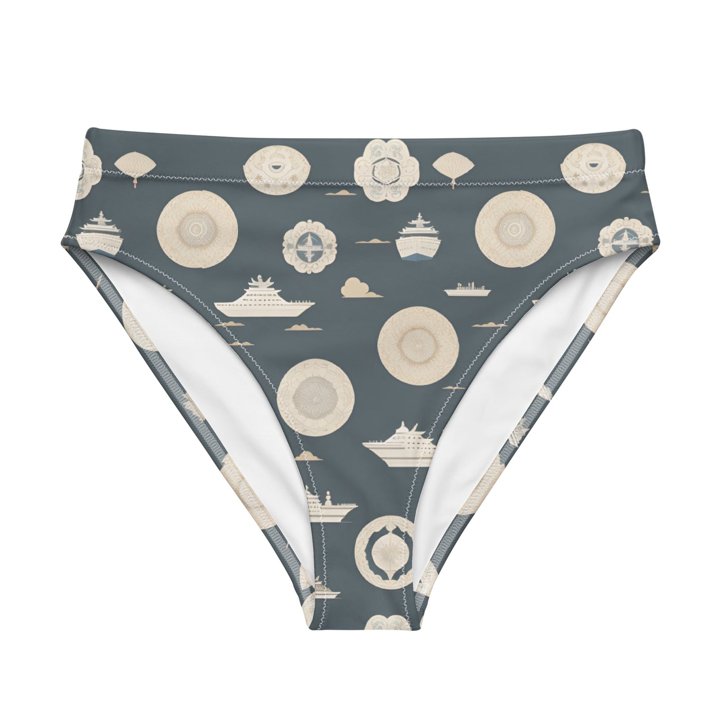 Recycled high-waisted bikini bottom