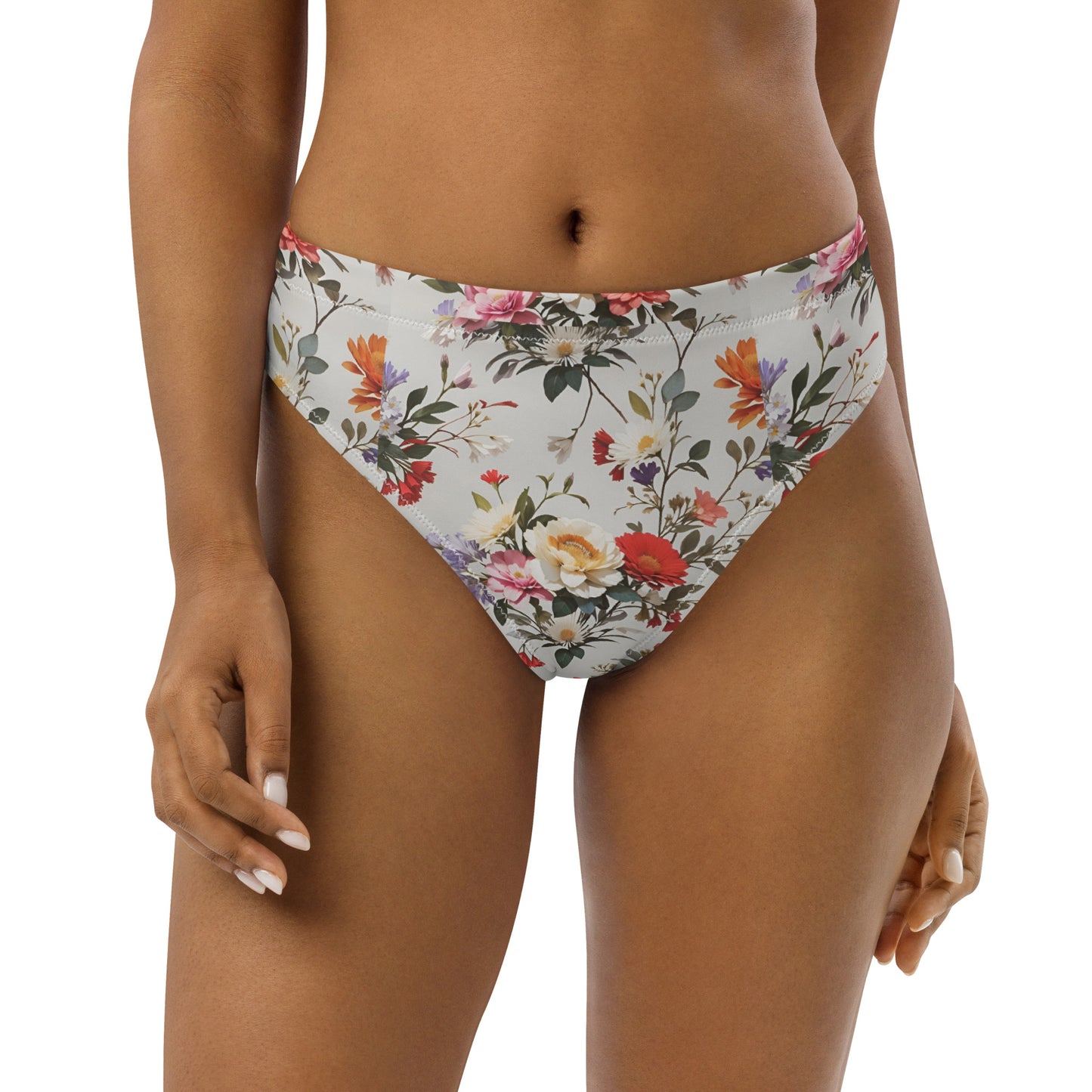 Recycled high-waisted bikini bottom