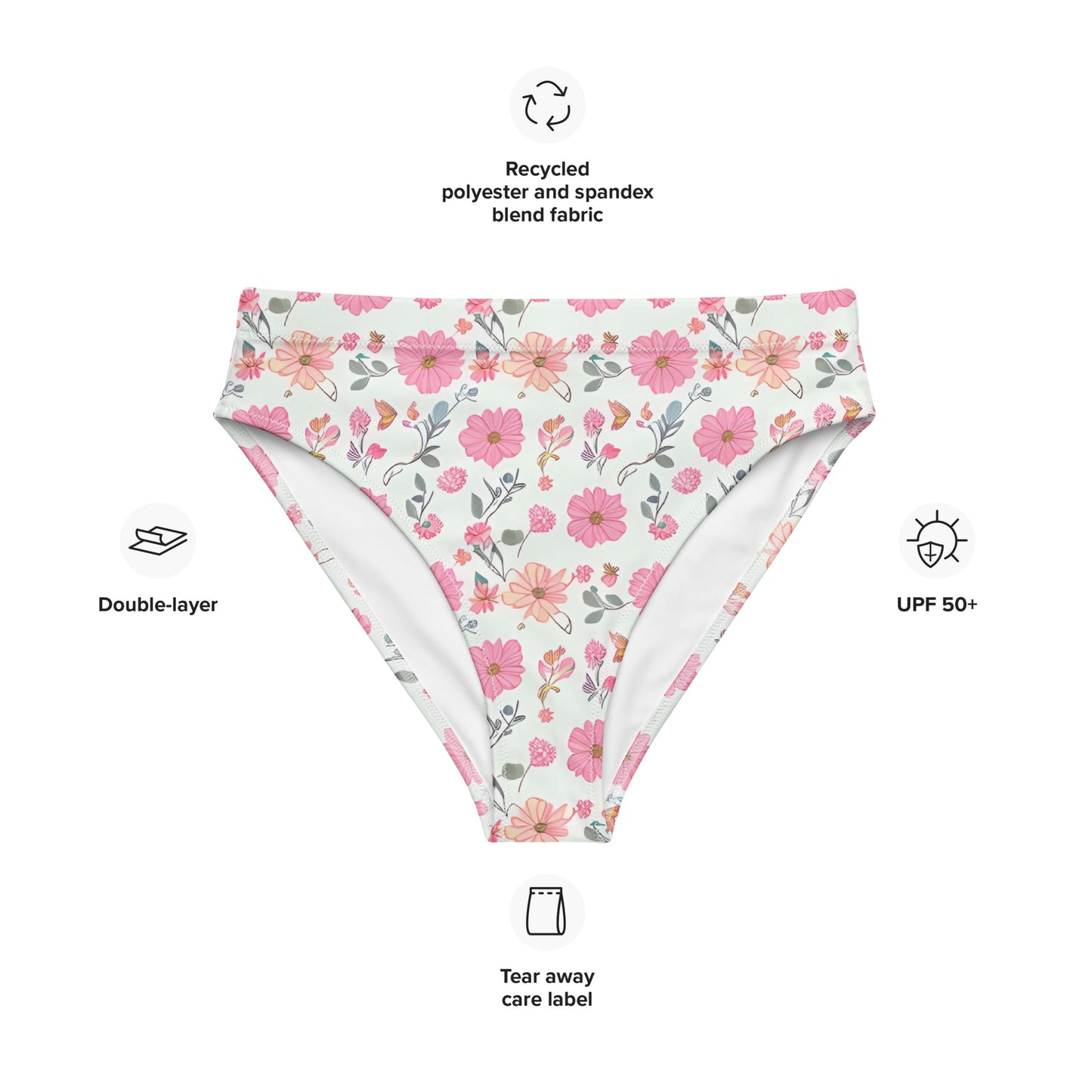 Recycled high-waisted bikini bottom