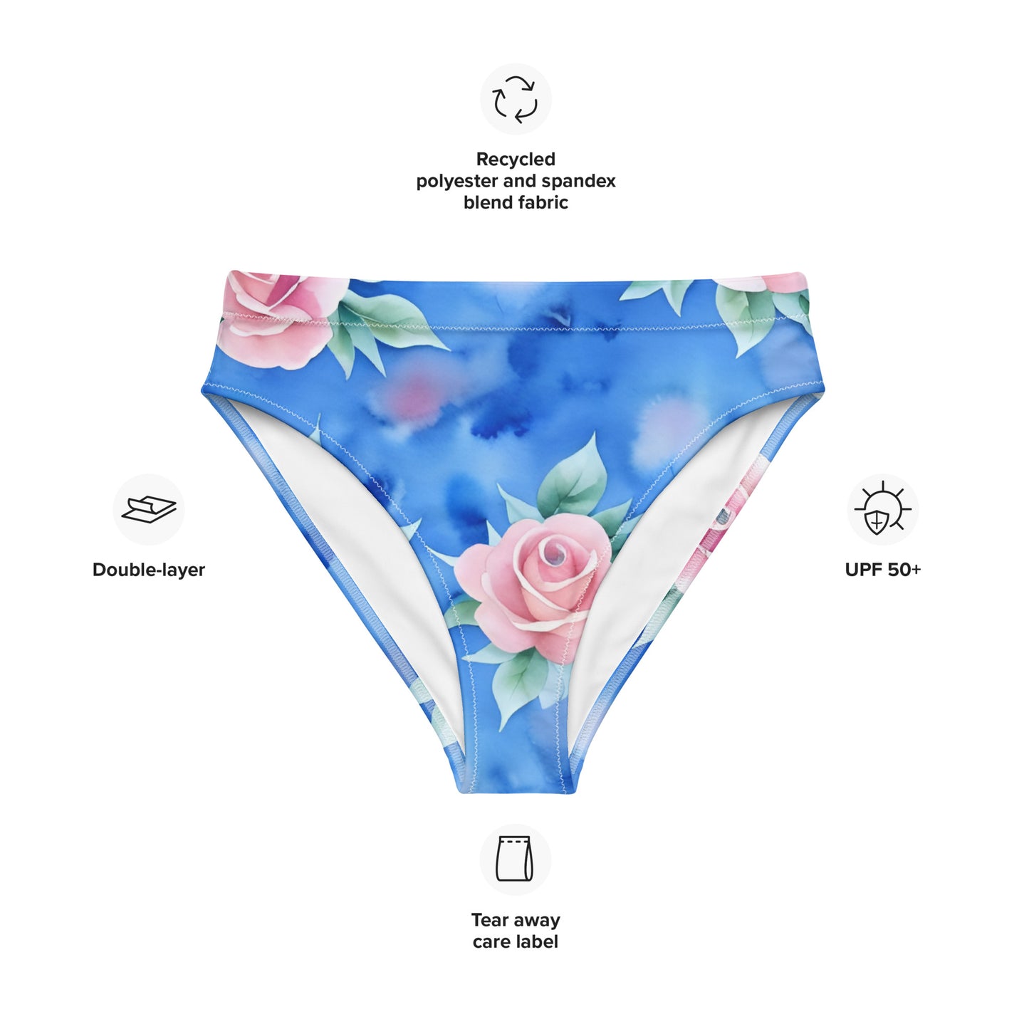 Recycled high-waisted bikini bottom