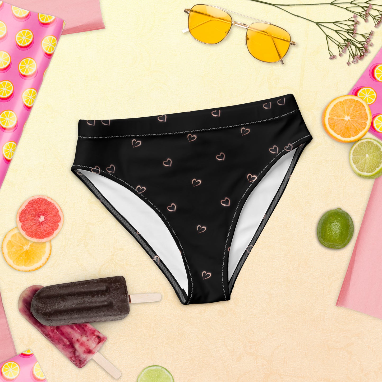 Recycled high-waisted bikini bottom