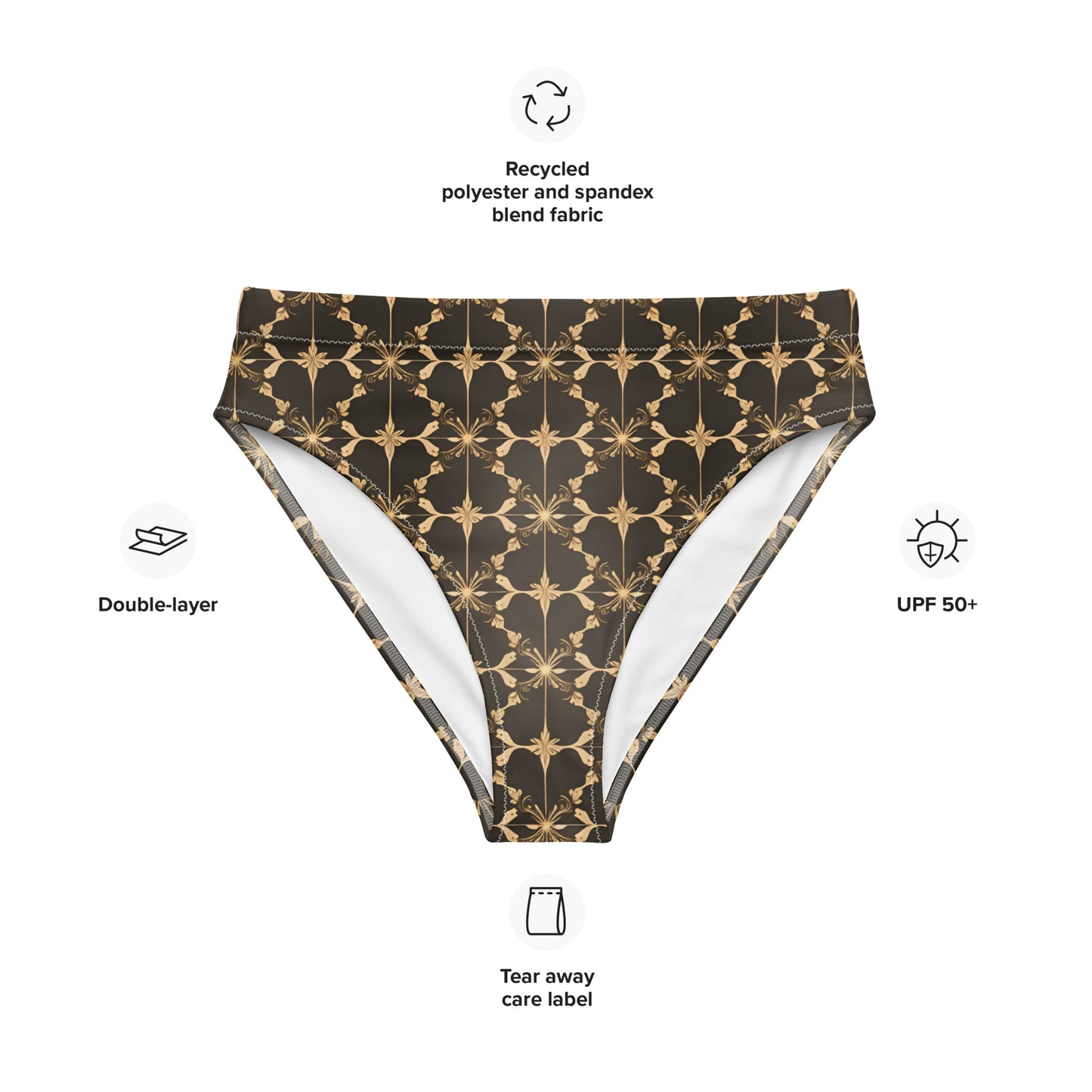 Recycled high-waisted bikini bottom