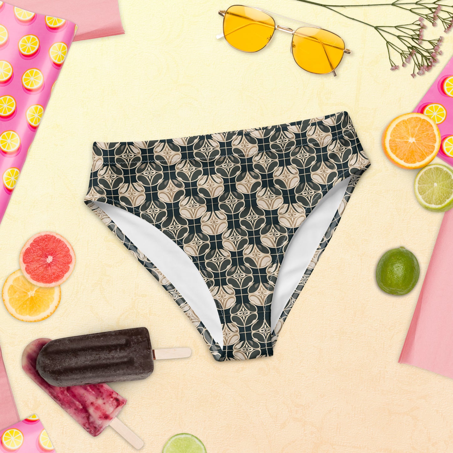 Recycled high-waisted bikini bottom