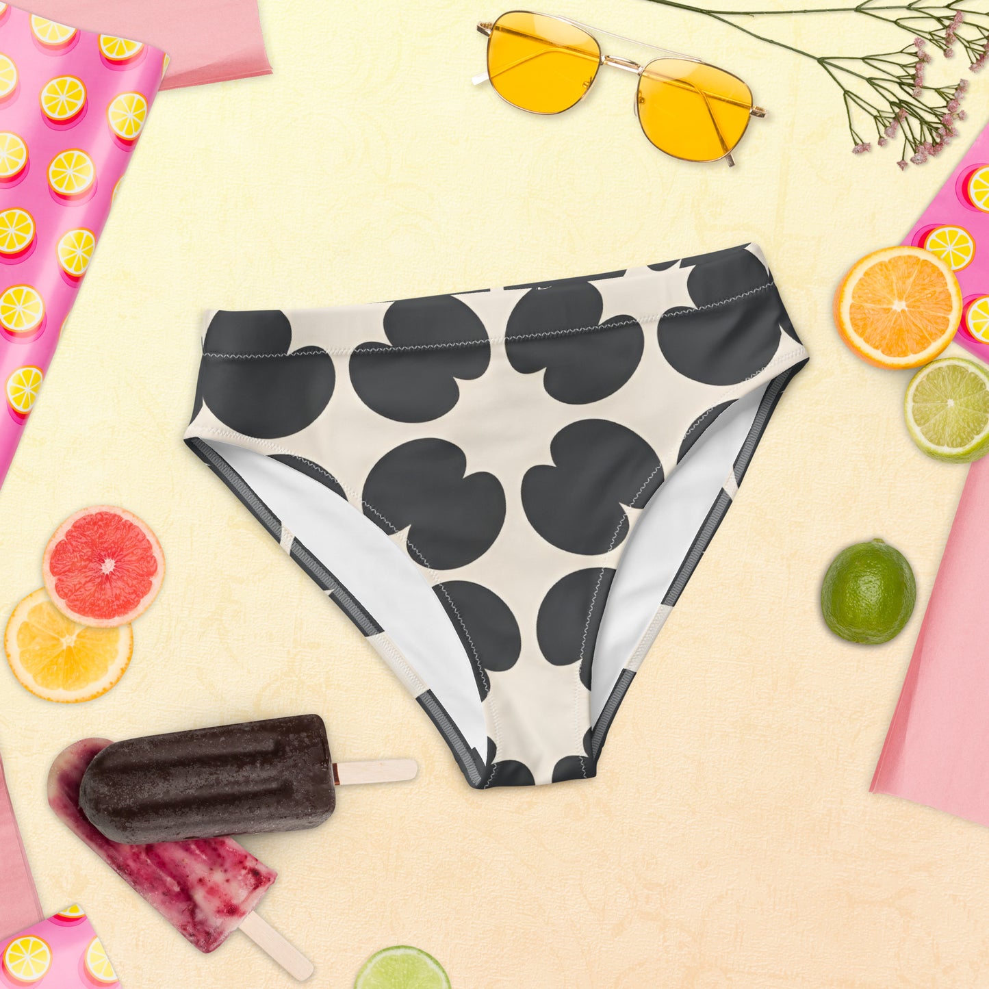 Recycled high-waisted bikini bottom