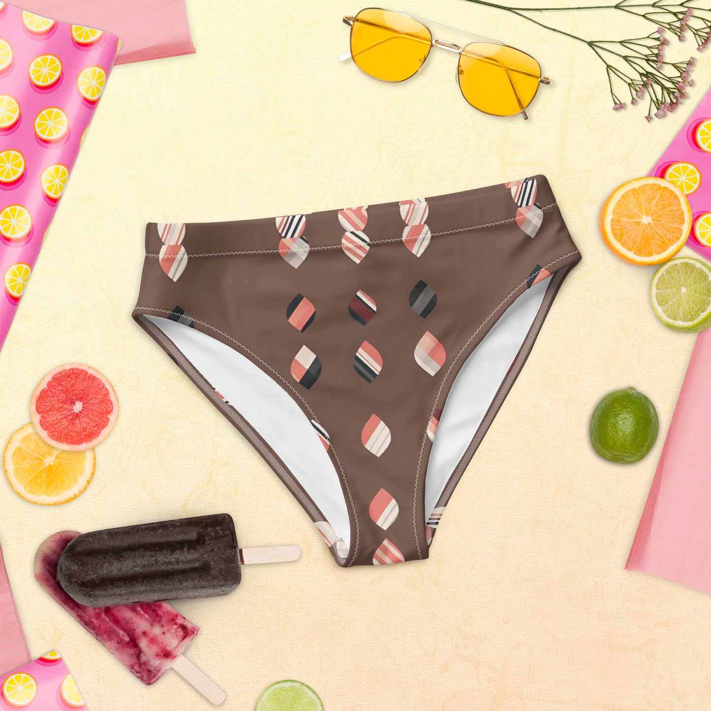 Recycled high-waisted bikini bottom