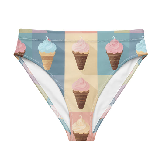 Recycled high-waisted bikini bottom