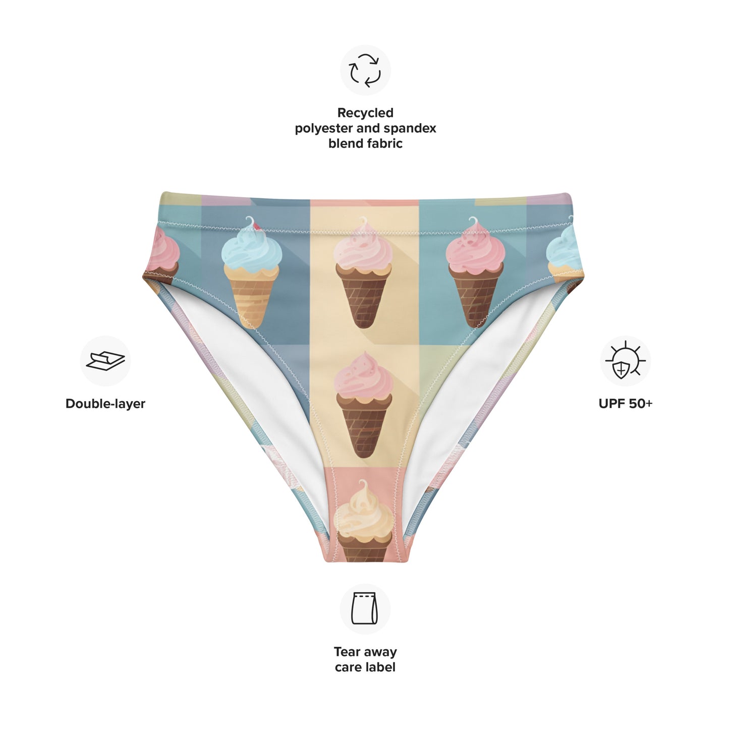 Recycled high-waisted bikini bottom