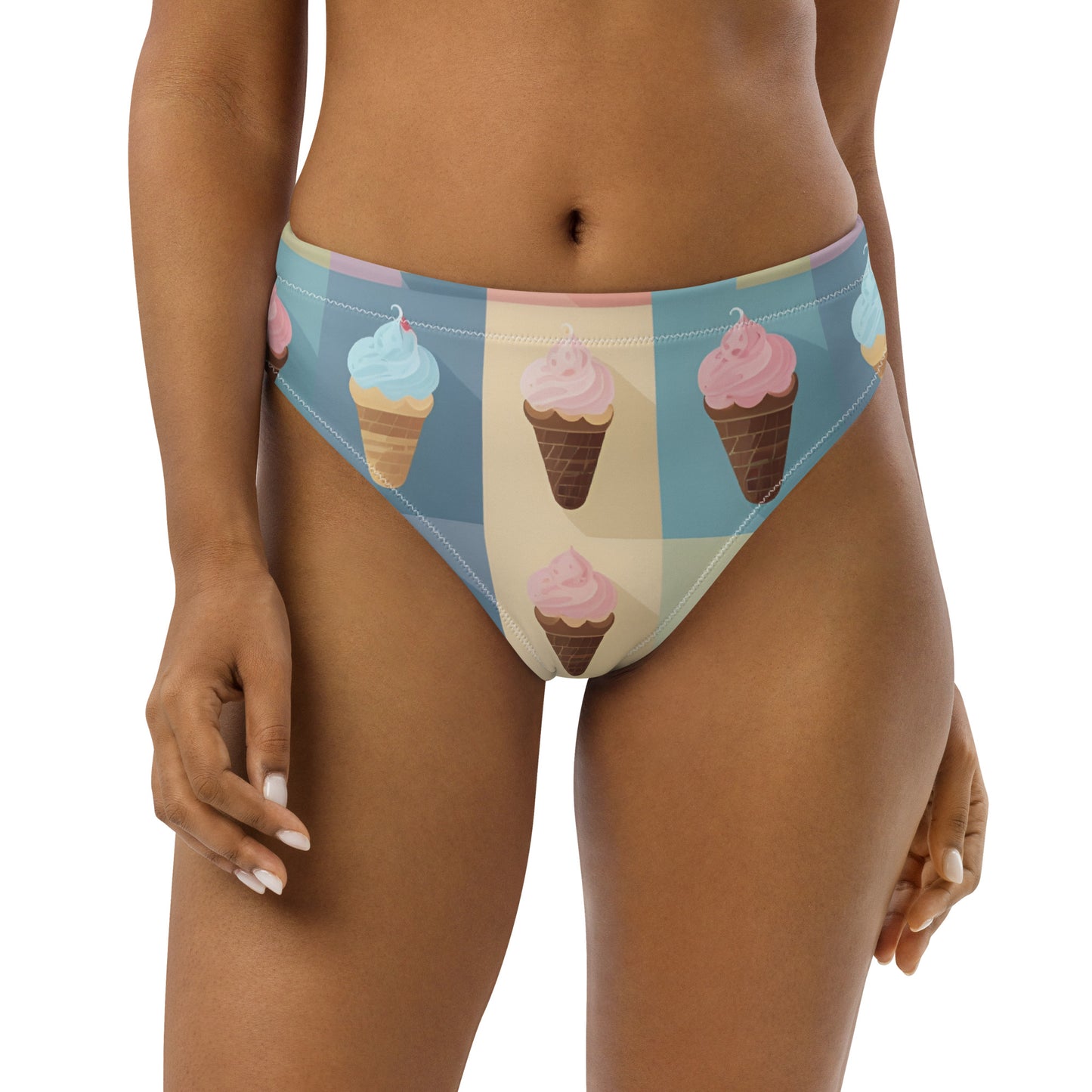 Recycled high-waisted bikini bottom