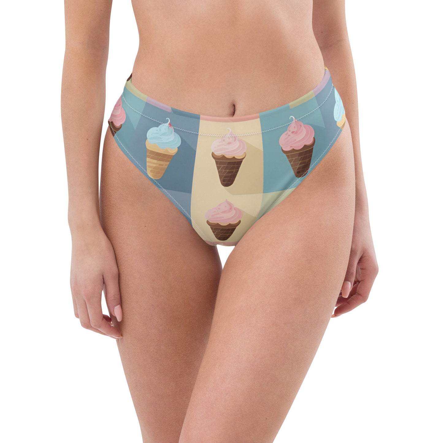 Recycled high-waisted bikini bottom