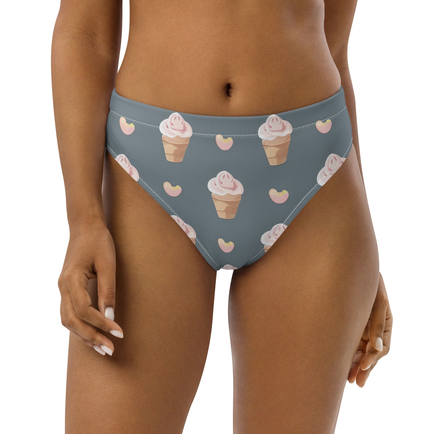 Recycled high-waisted bikini bottom