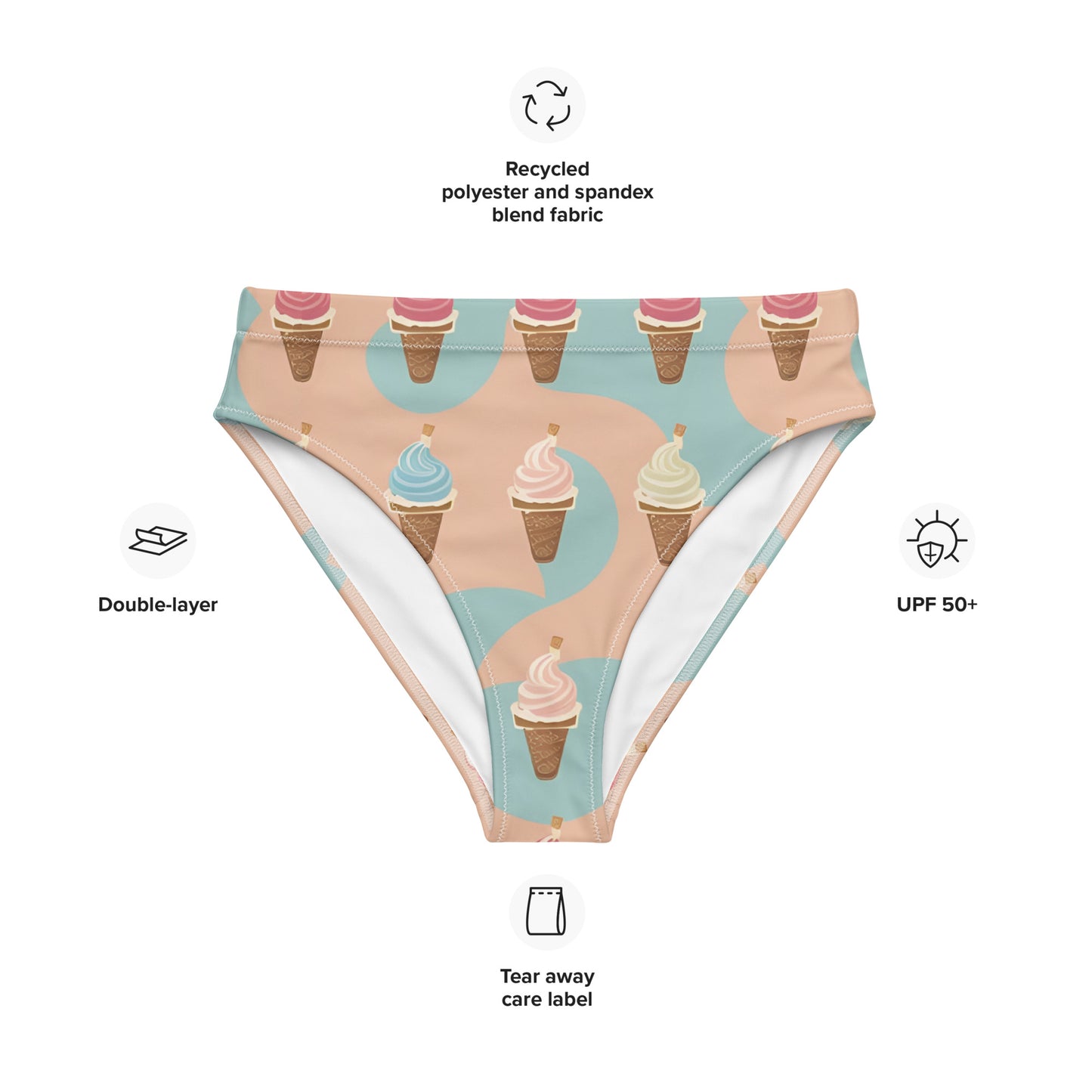 Recycled high-waisted bikini bottom