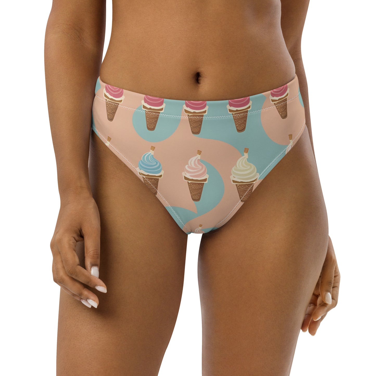 Recycled high-waisted bikini bottom