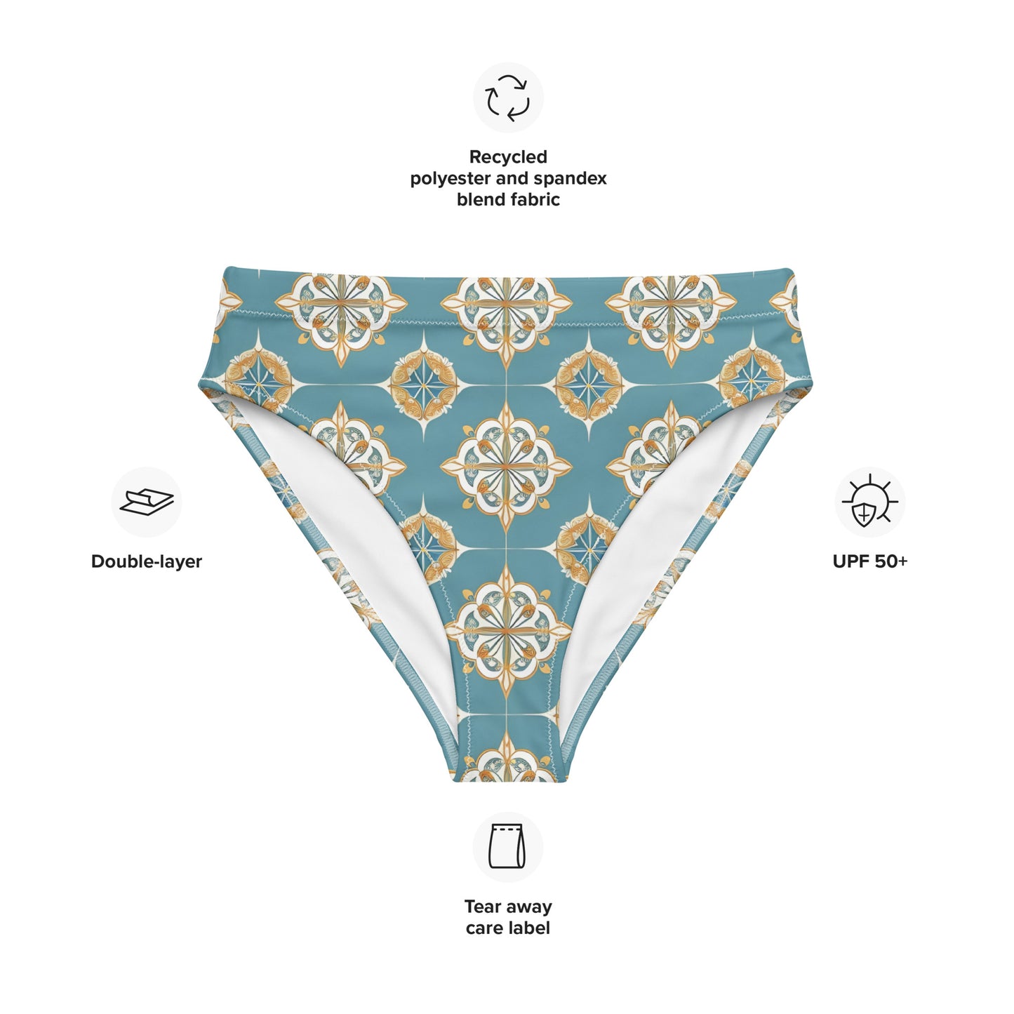 Recycled high-waisted bikini bottom