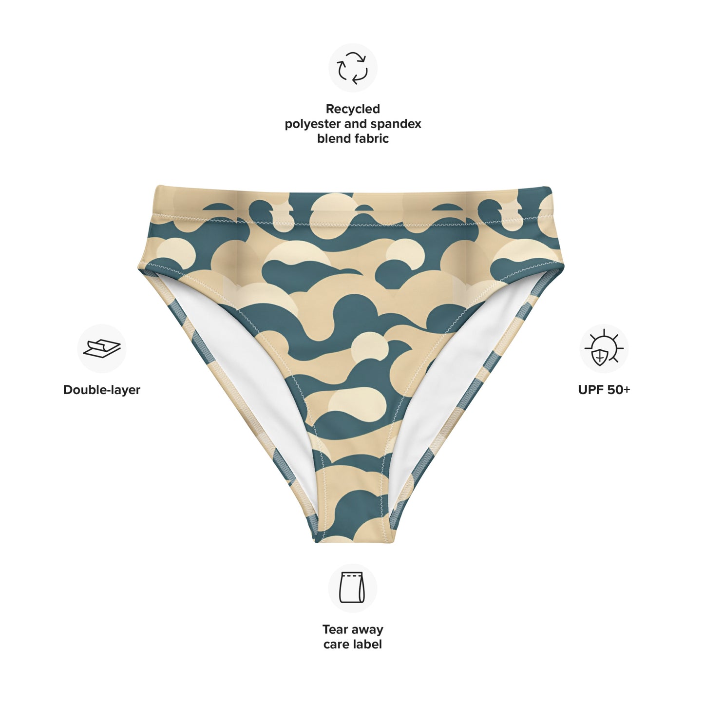 Recycled high-waisted bikini bottom