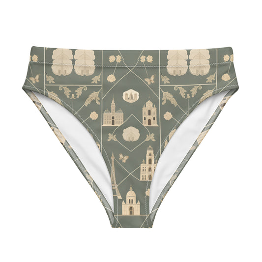 Recycled high-waisted bikini bottom