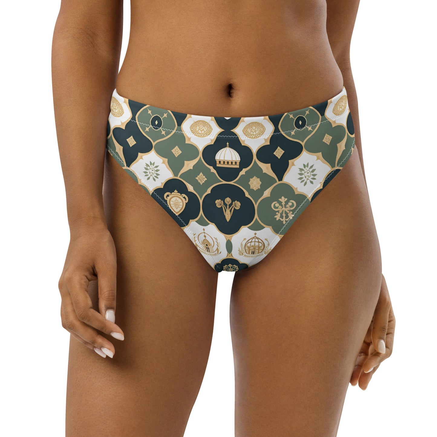 Recycled high-waisted bikini bottom