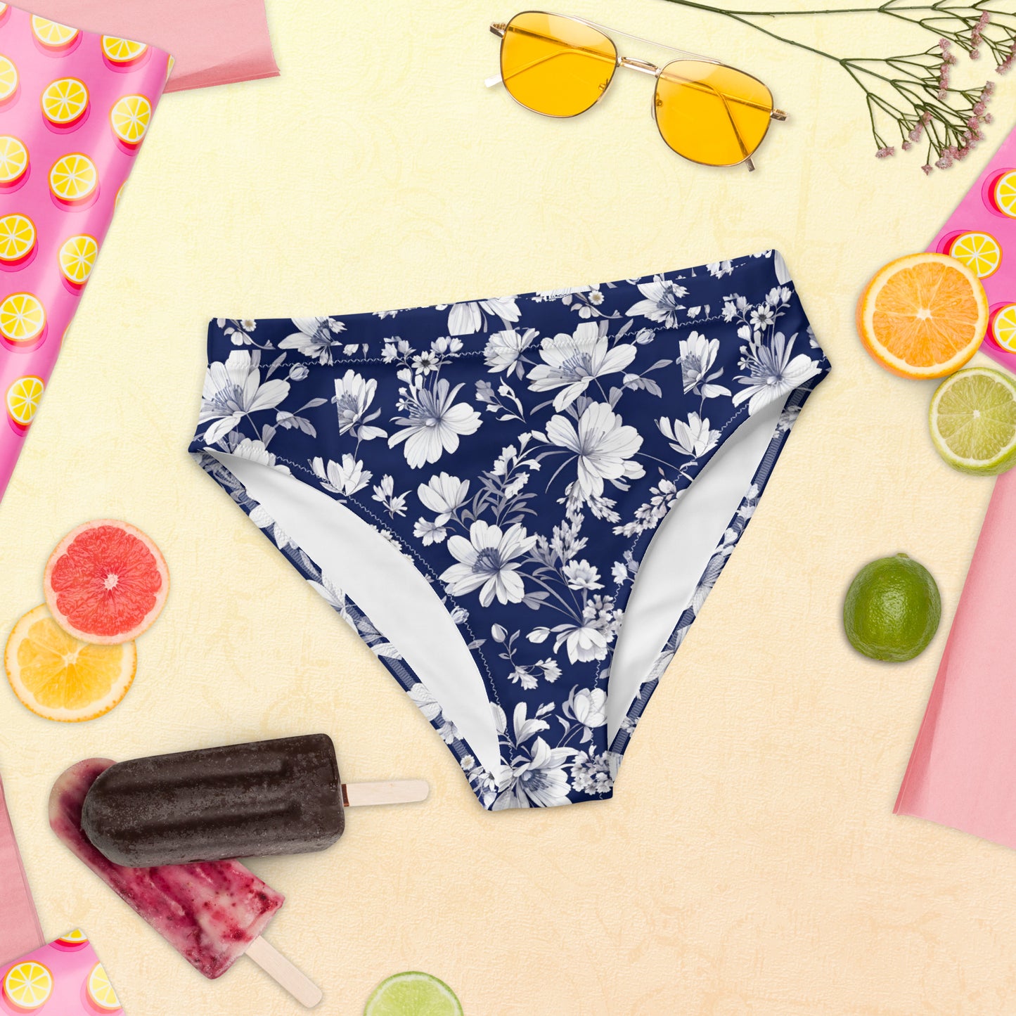 Recycled high-waisted bikini bottom