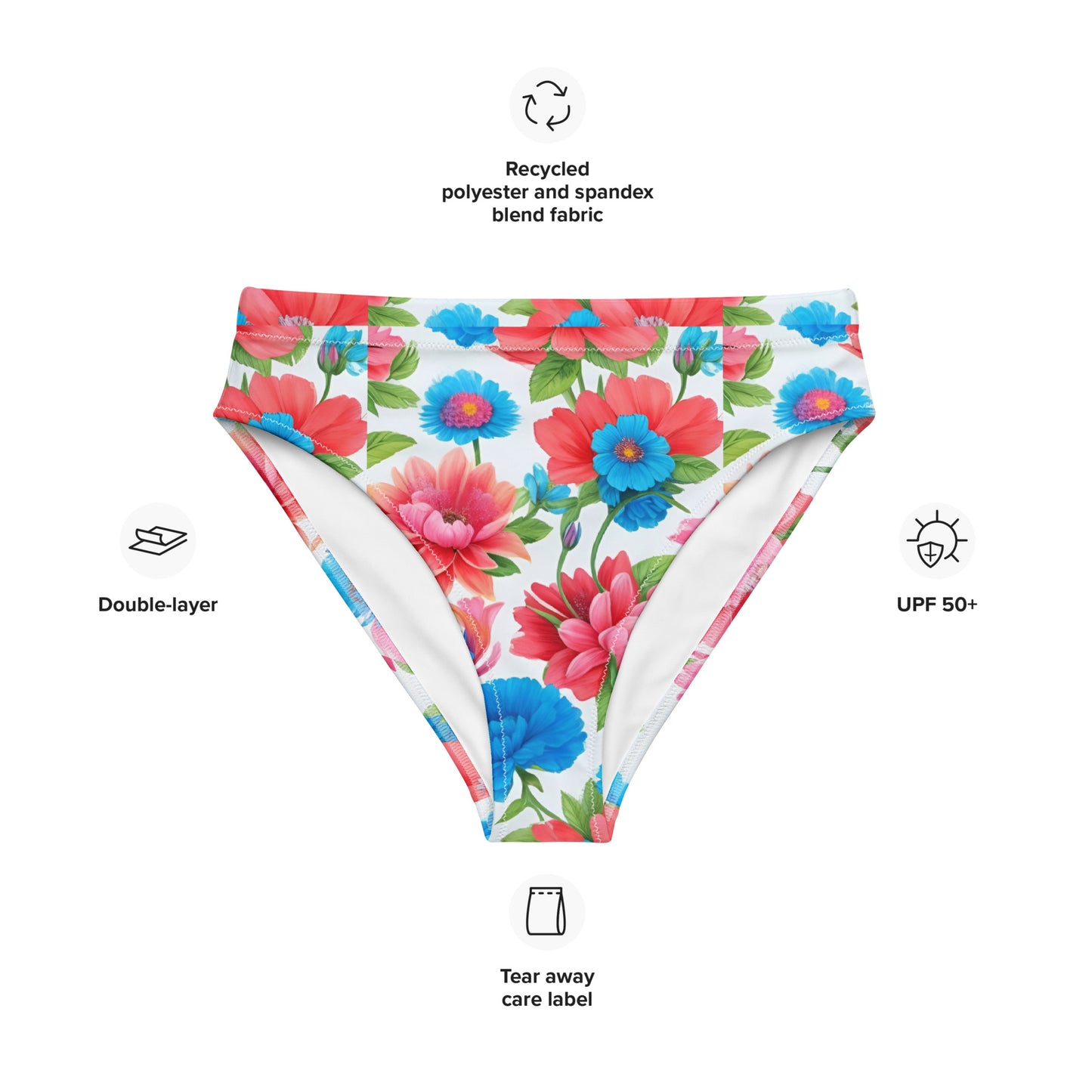 Recycled high-waisted bikini bottom