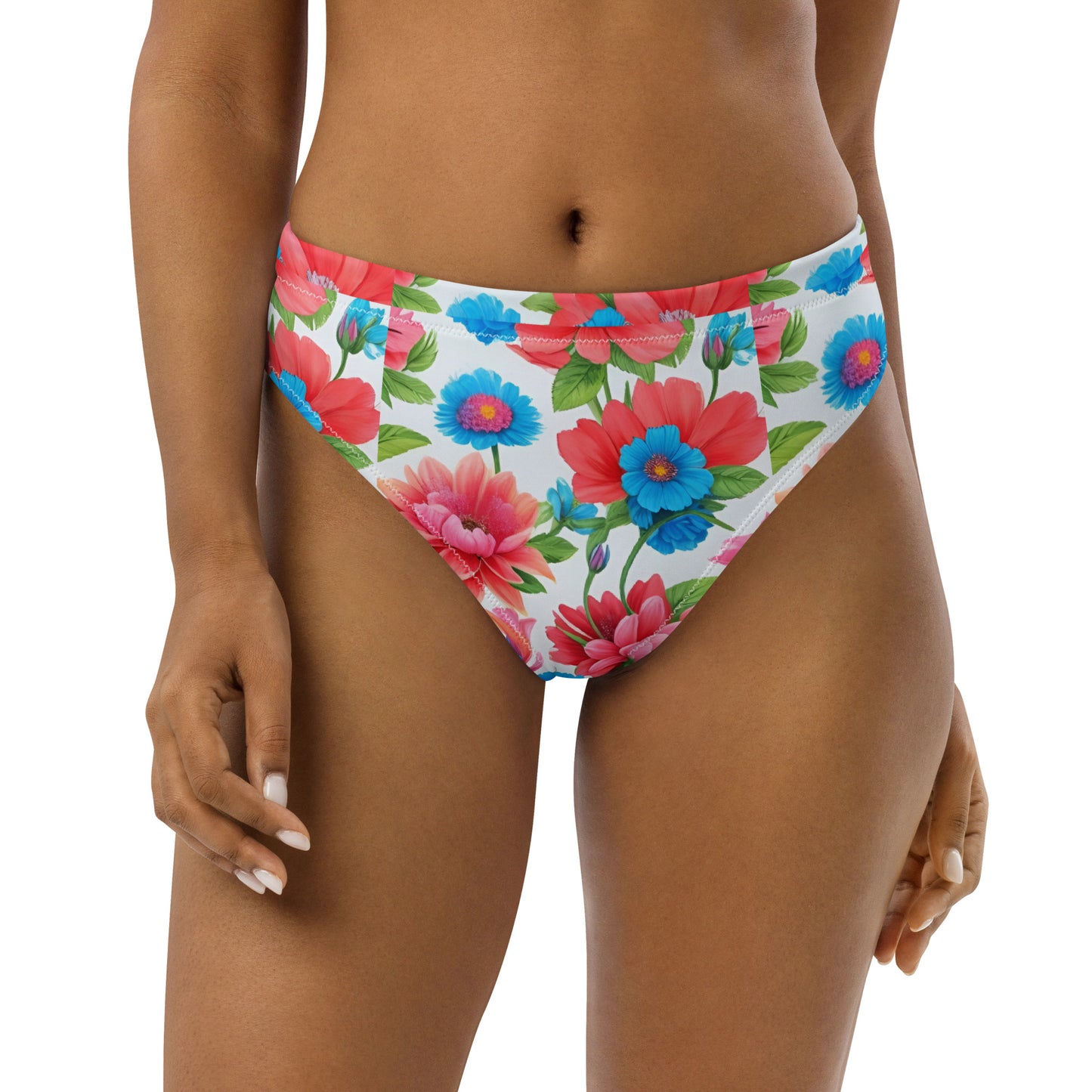 Recycled high-waisted bikini bottom