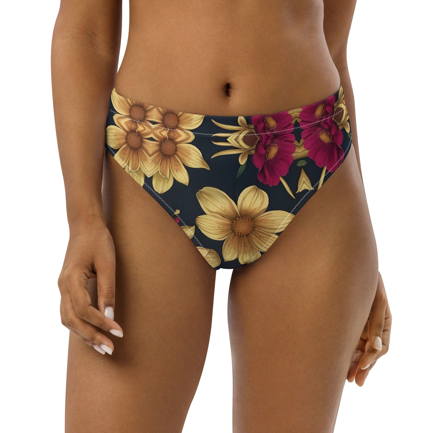 Recycled high-waisted bikini bottom