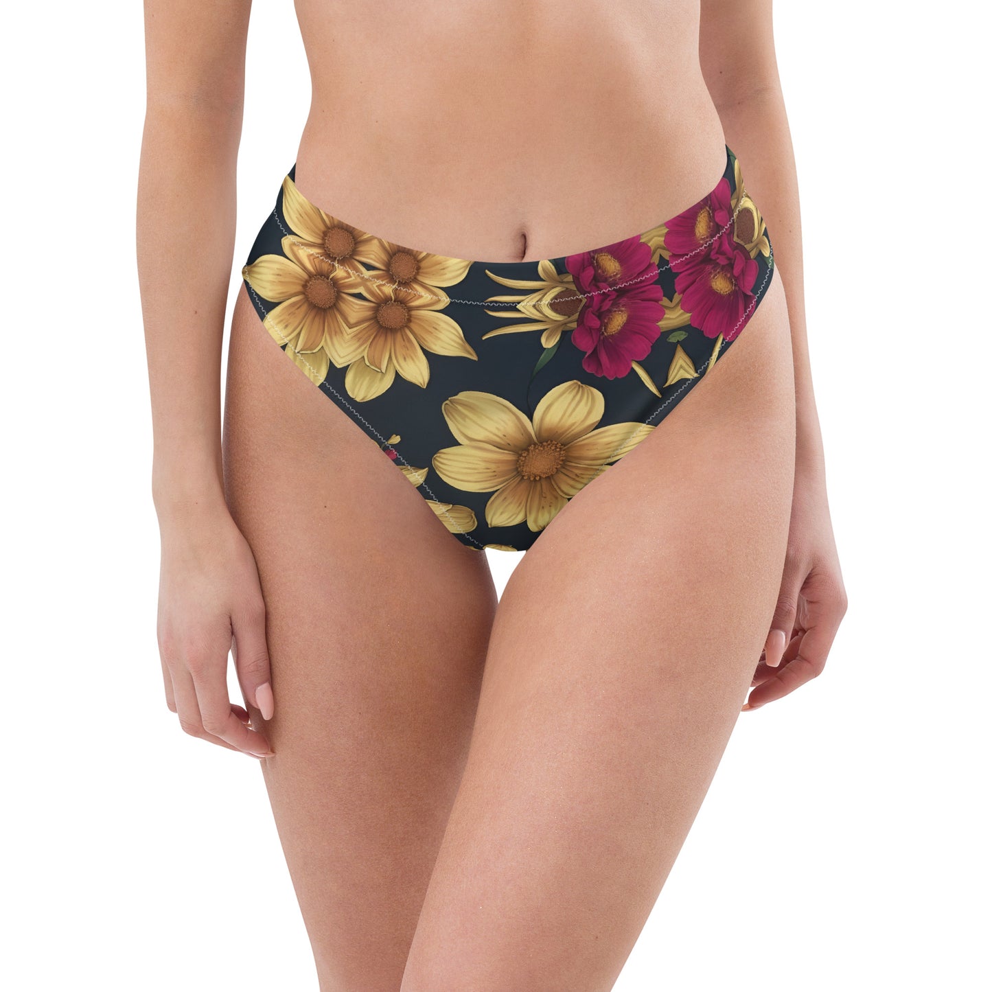 Recycled high-waisted bikini bottom