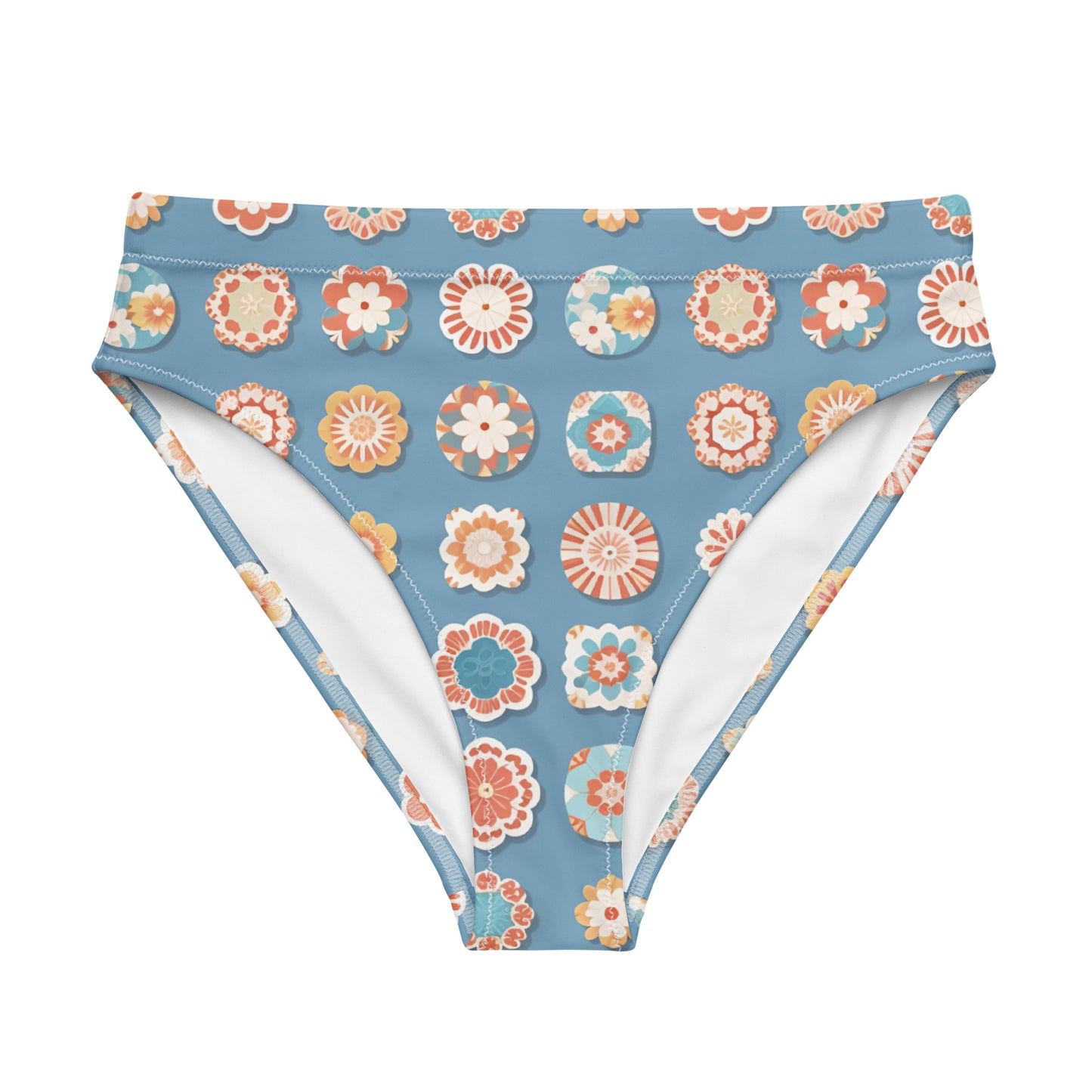 Recycled high-waisted bikini bottom