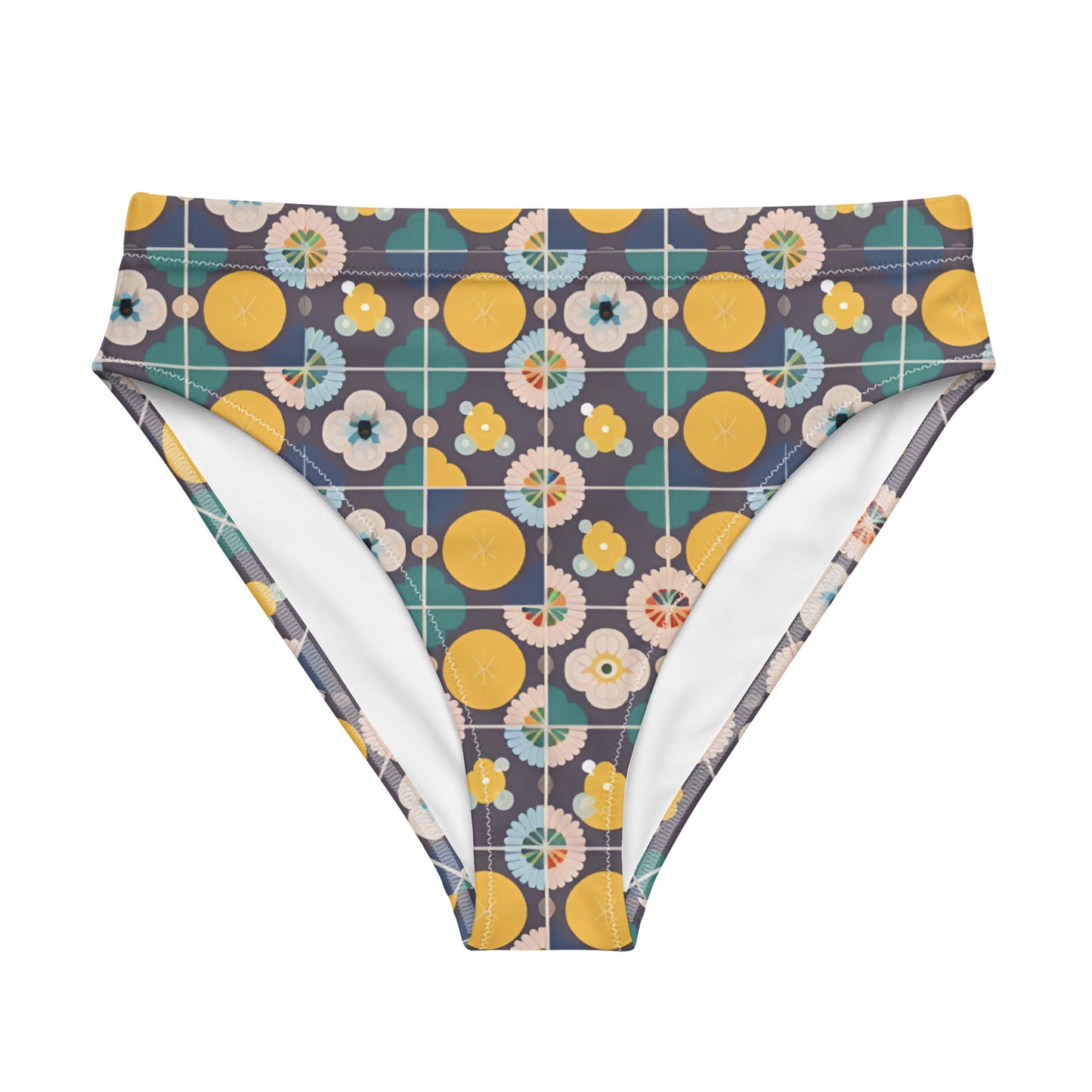 Recycled high-waisted bikini bottom