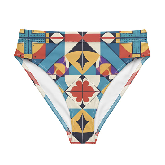 Recycled high-waisted bikini bottom