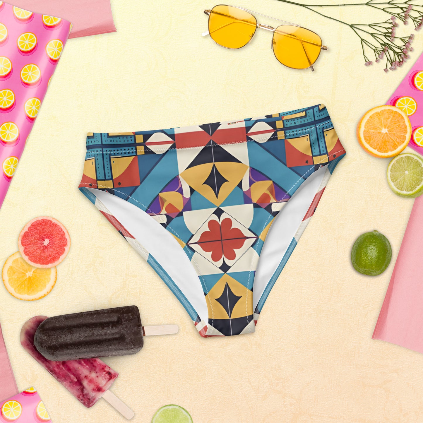 Recycled high-waisted bikini bottom