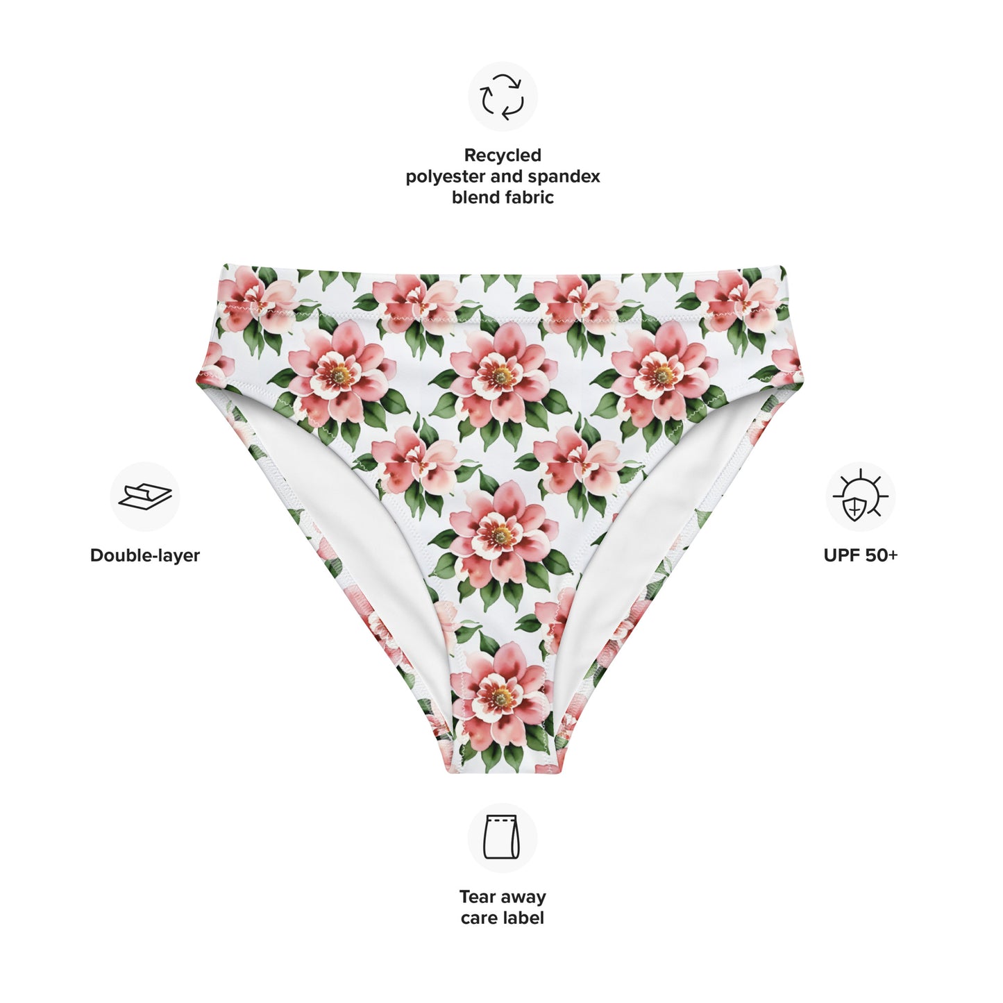 Recycled high-waisted bikini bottom