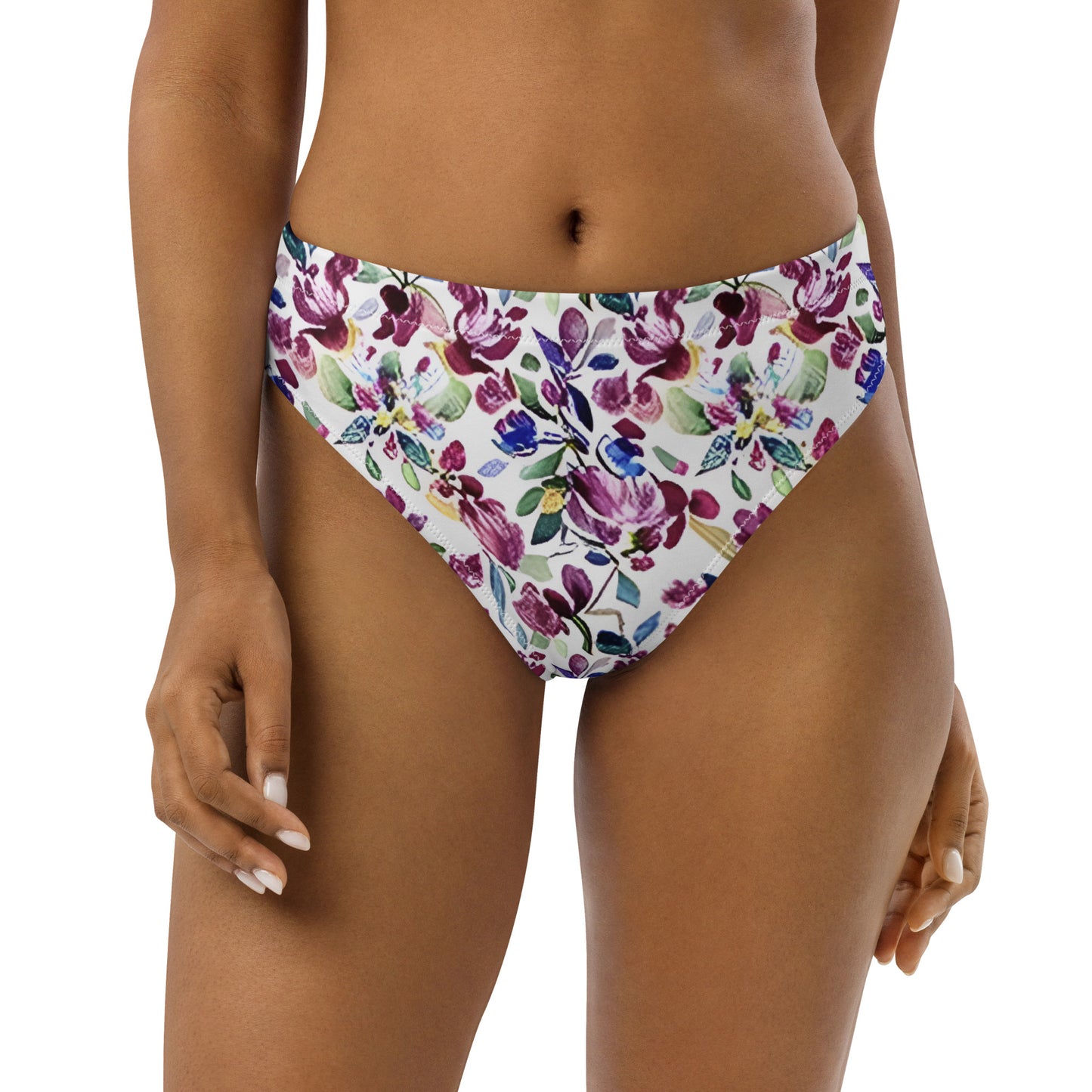 Recycled high-waisted bikini bottom