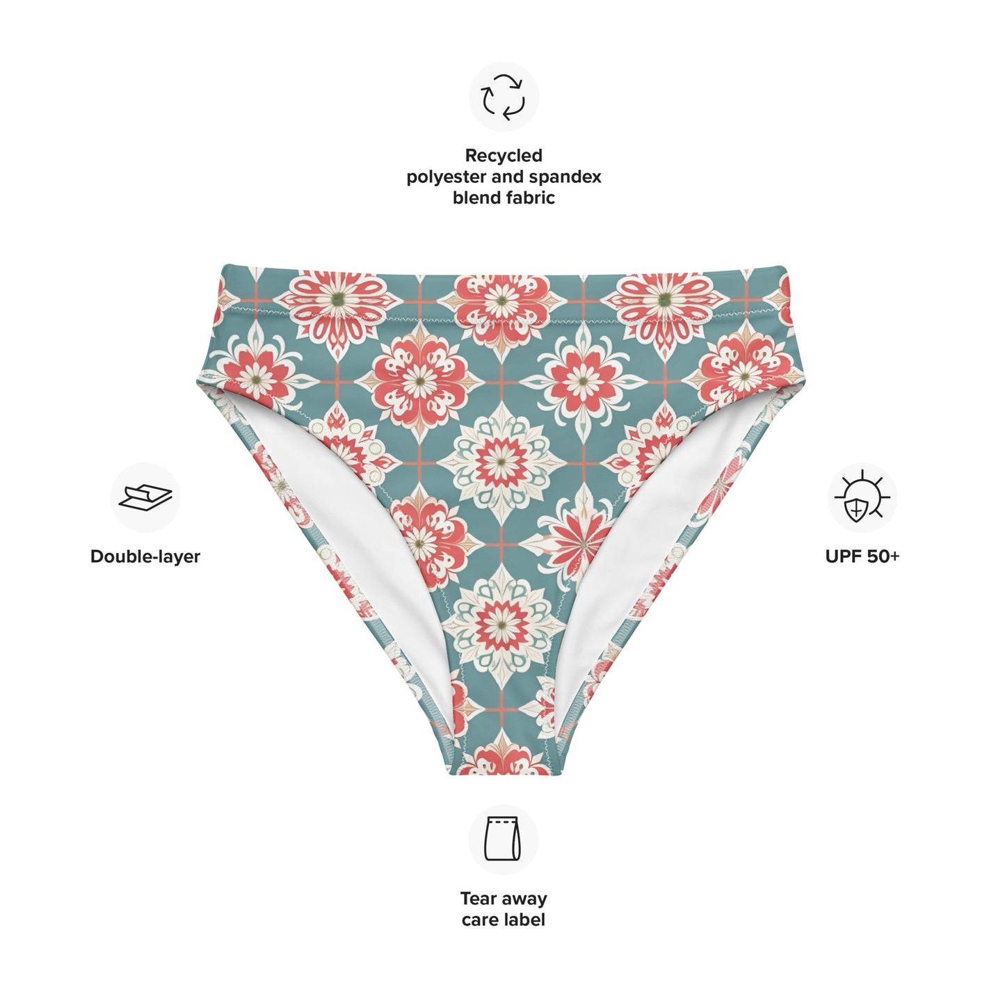 Recycled high-waisted bikini bottom