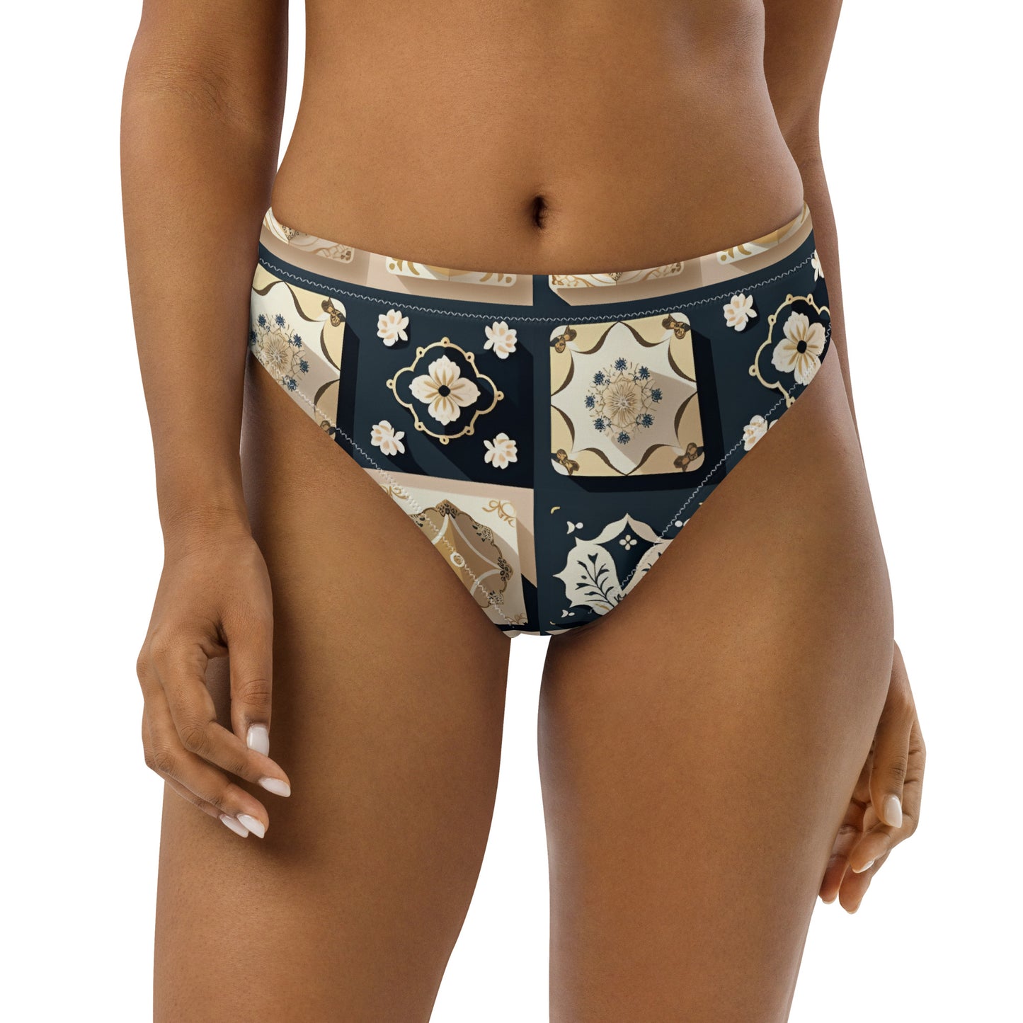 Recycled high-waisted bikini bottom