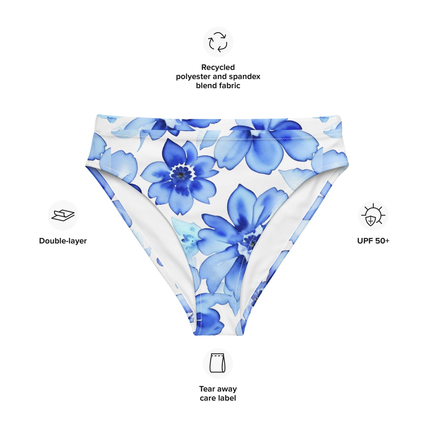 Recycled high-waisted bikini bottom