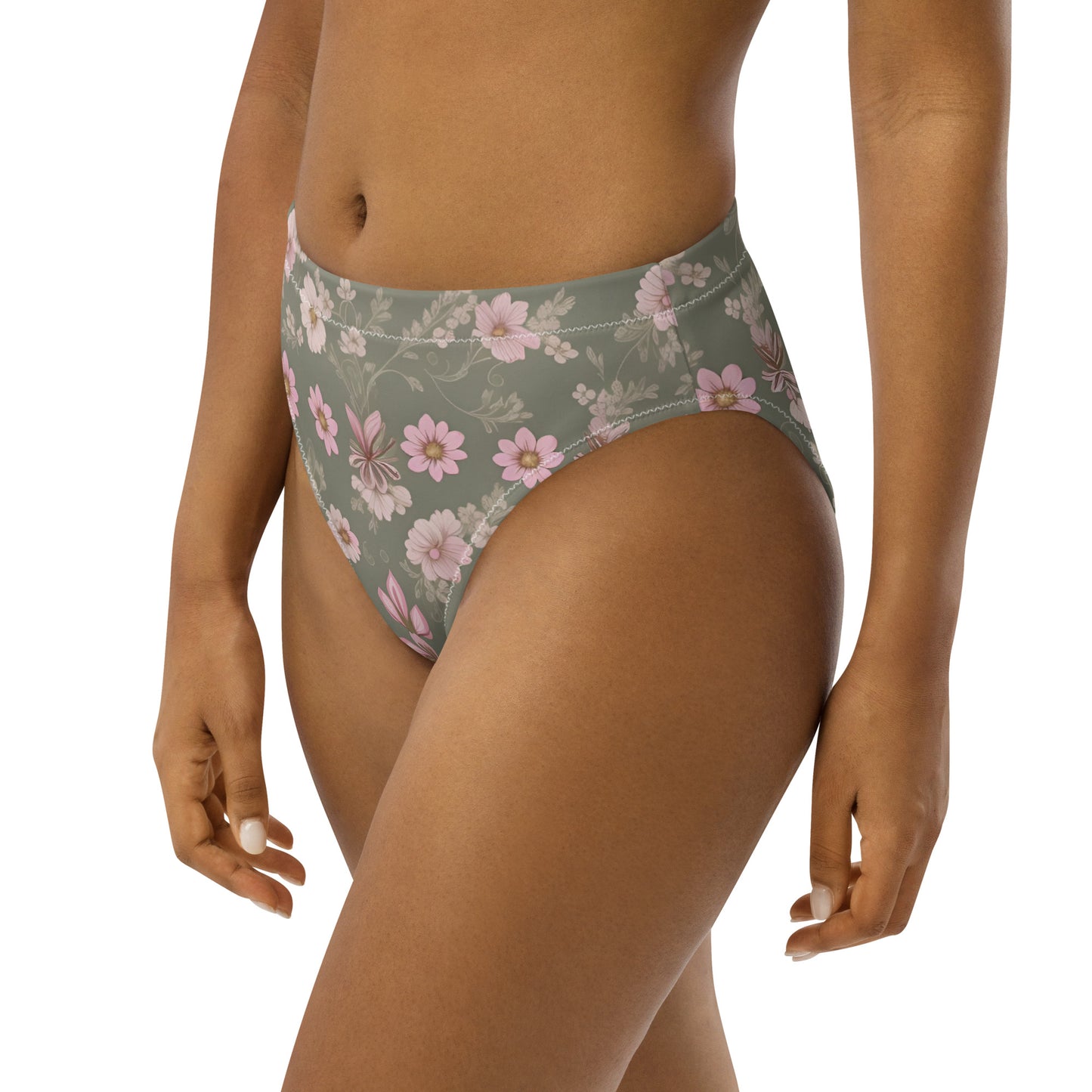 Recycled high-waisted bikini bottom