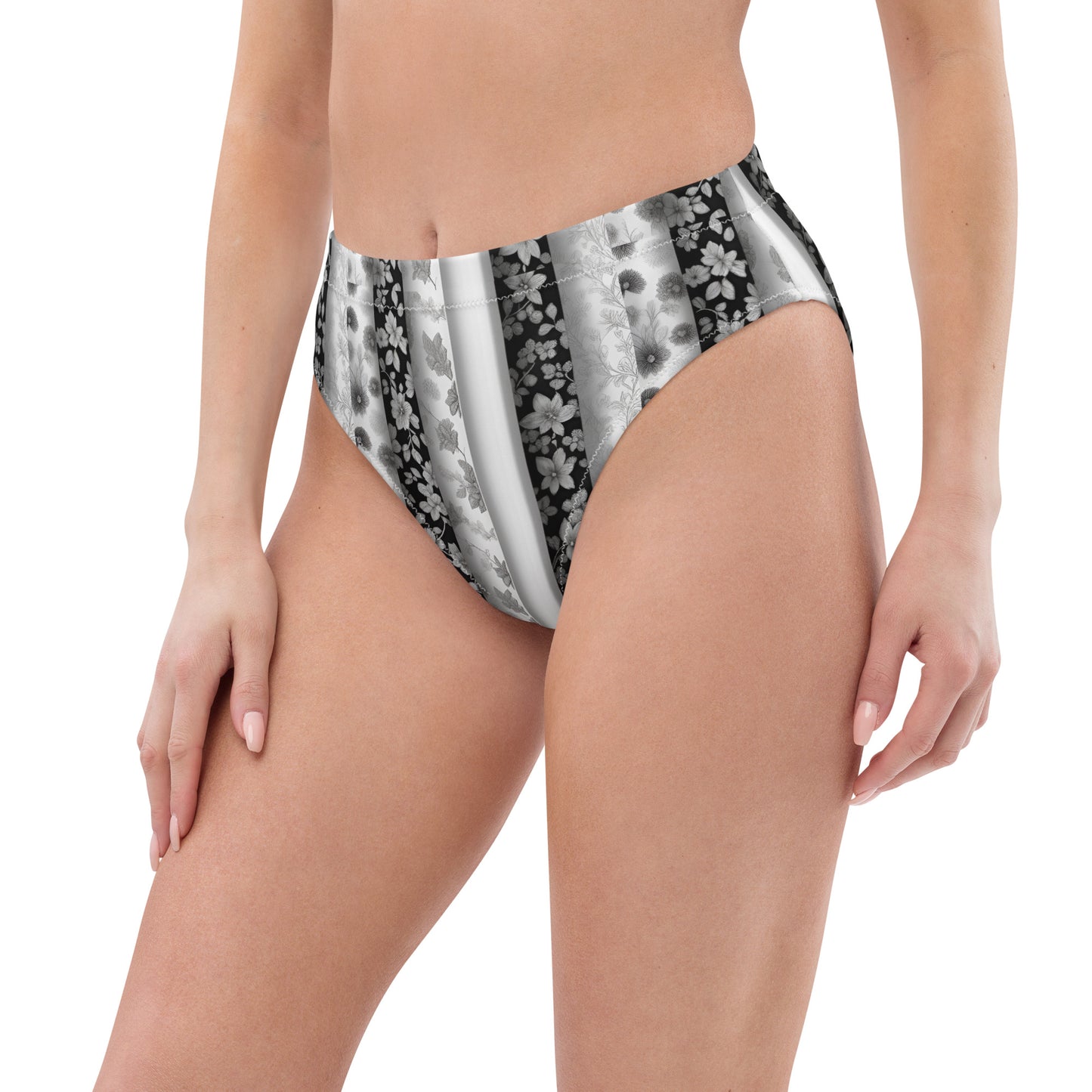 Recycled high-waisted bikini bottom