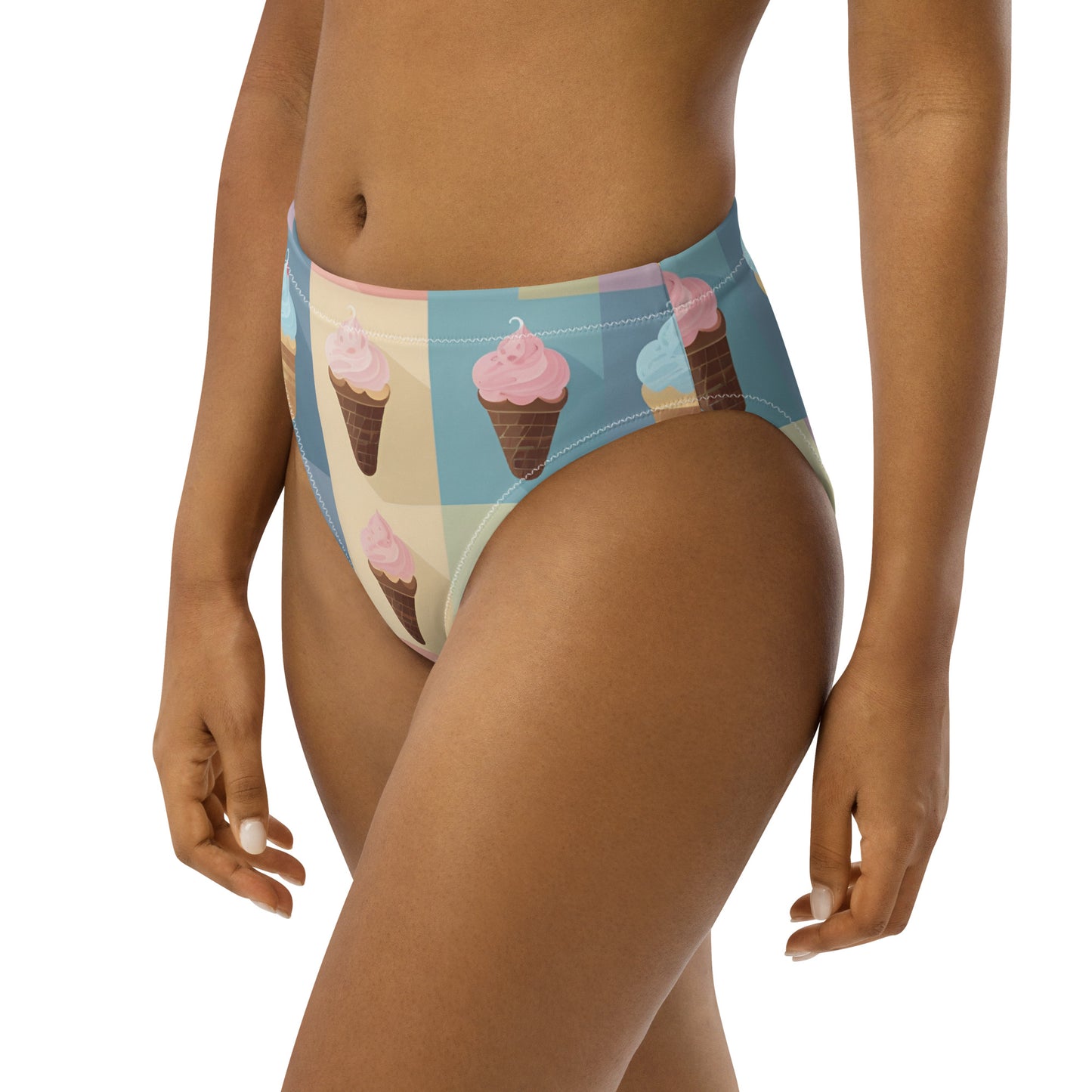 Recycled high-waisted bikini bottom