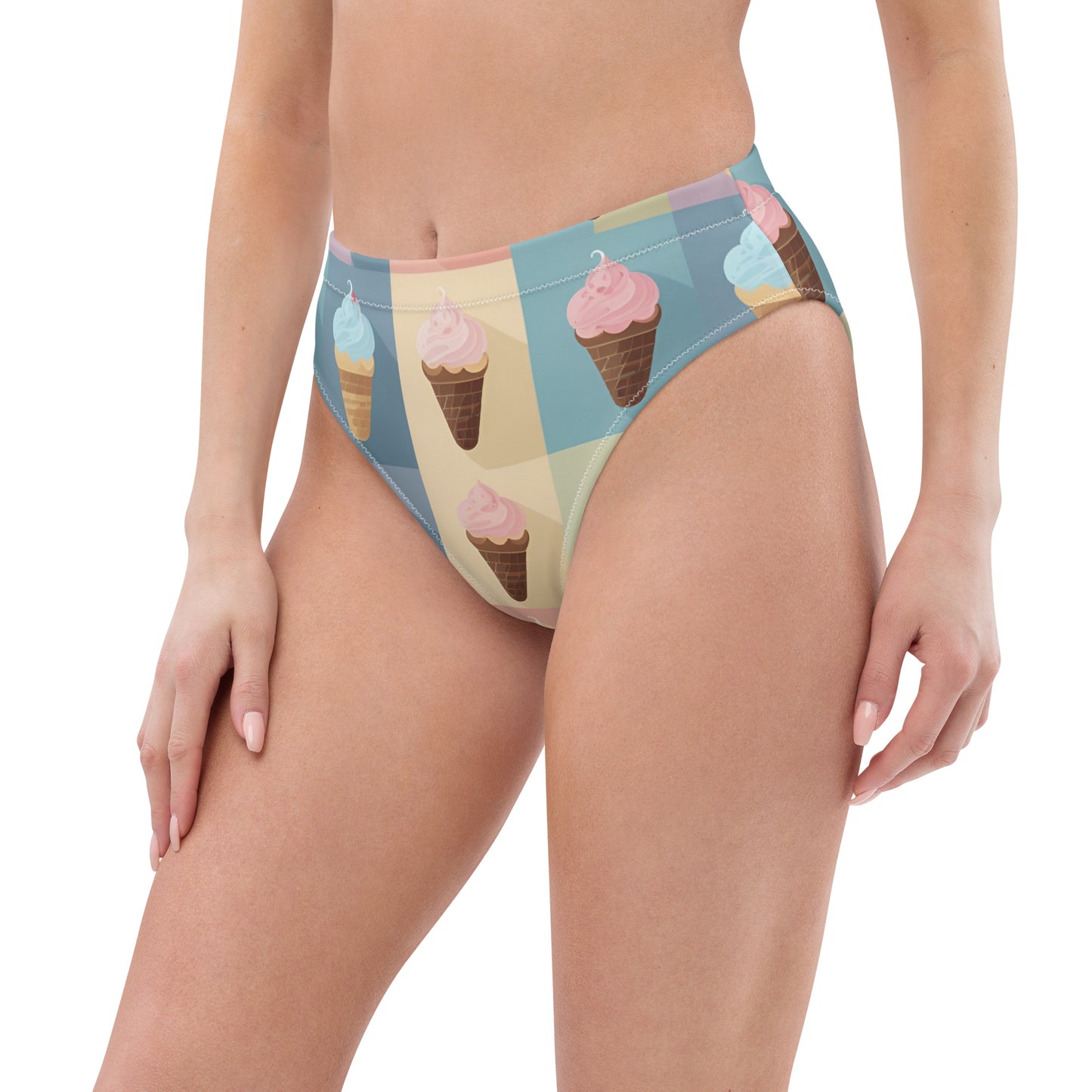 Recycled high-waisted bikini bottom