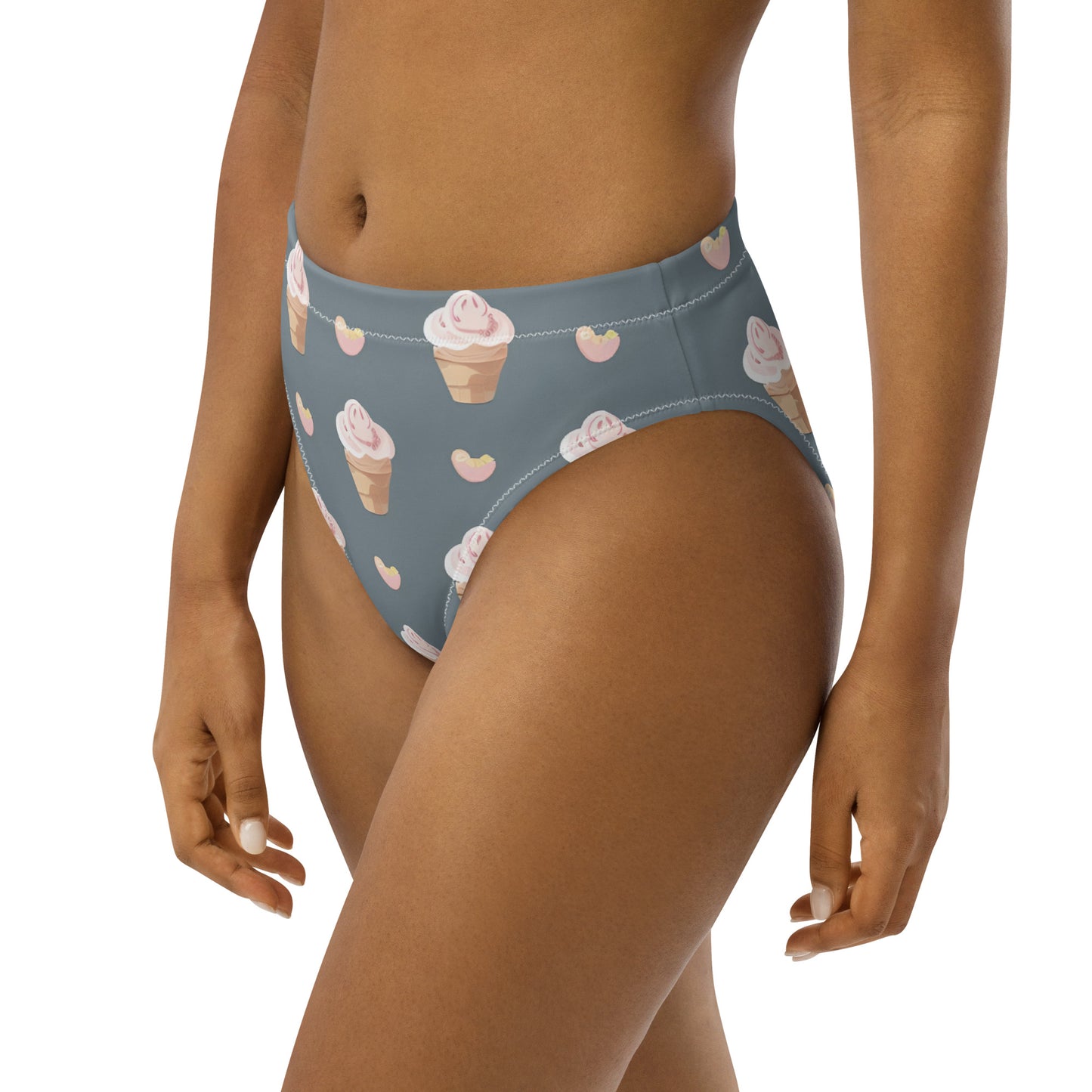 Recycled high-waisted bikini bottom