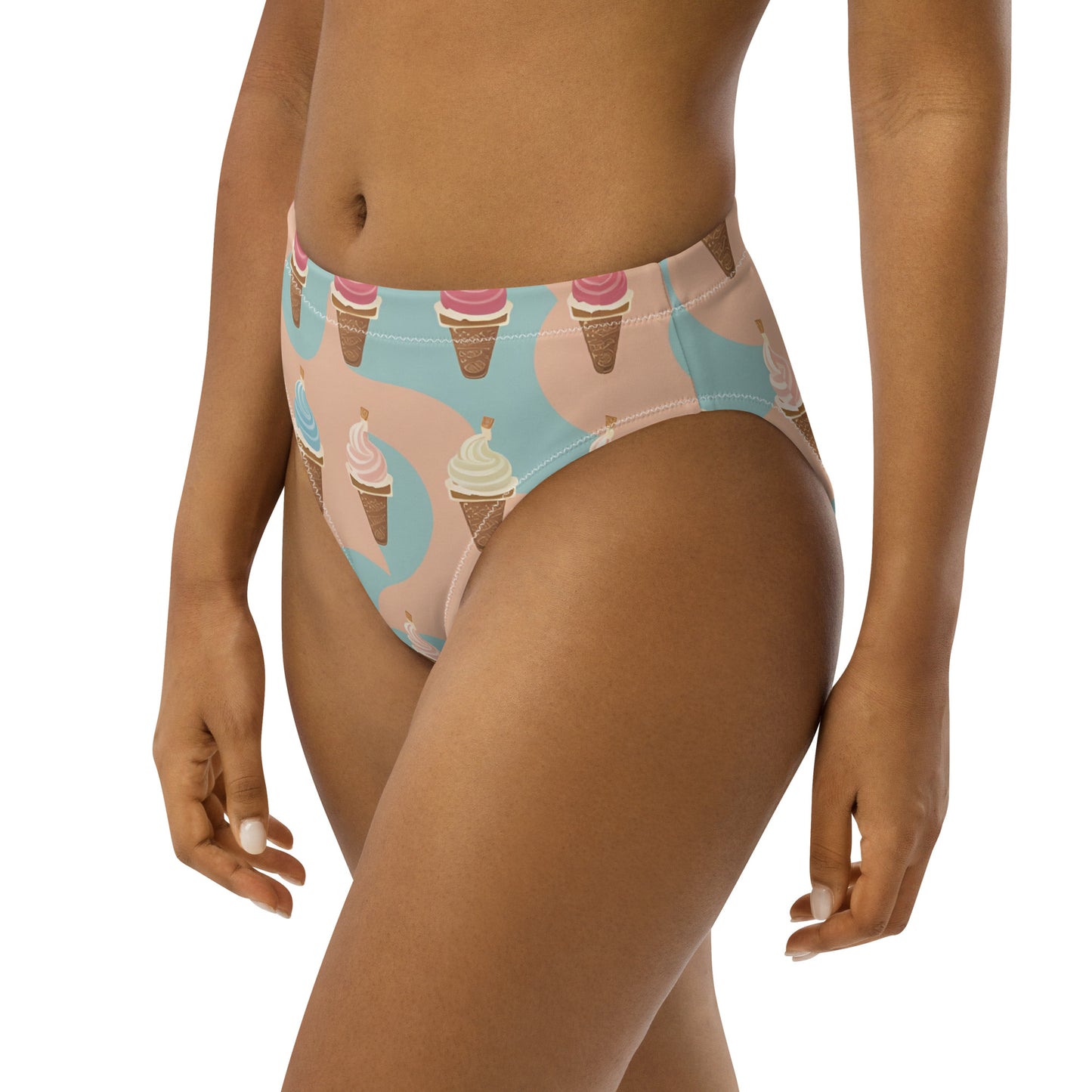 Recycled high-waisted bikini bottom