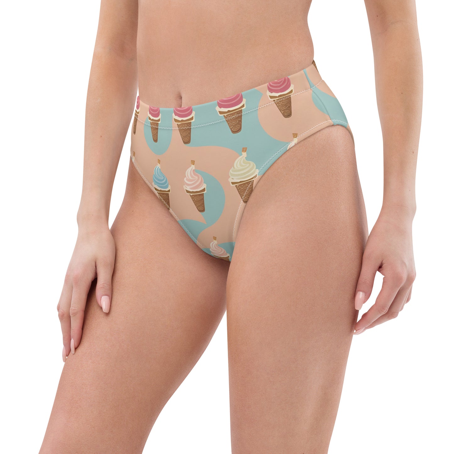 Recycled high-waisted bikini bottom