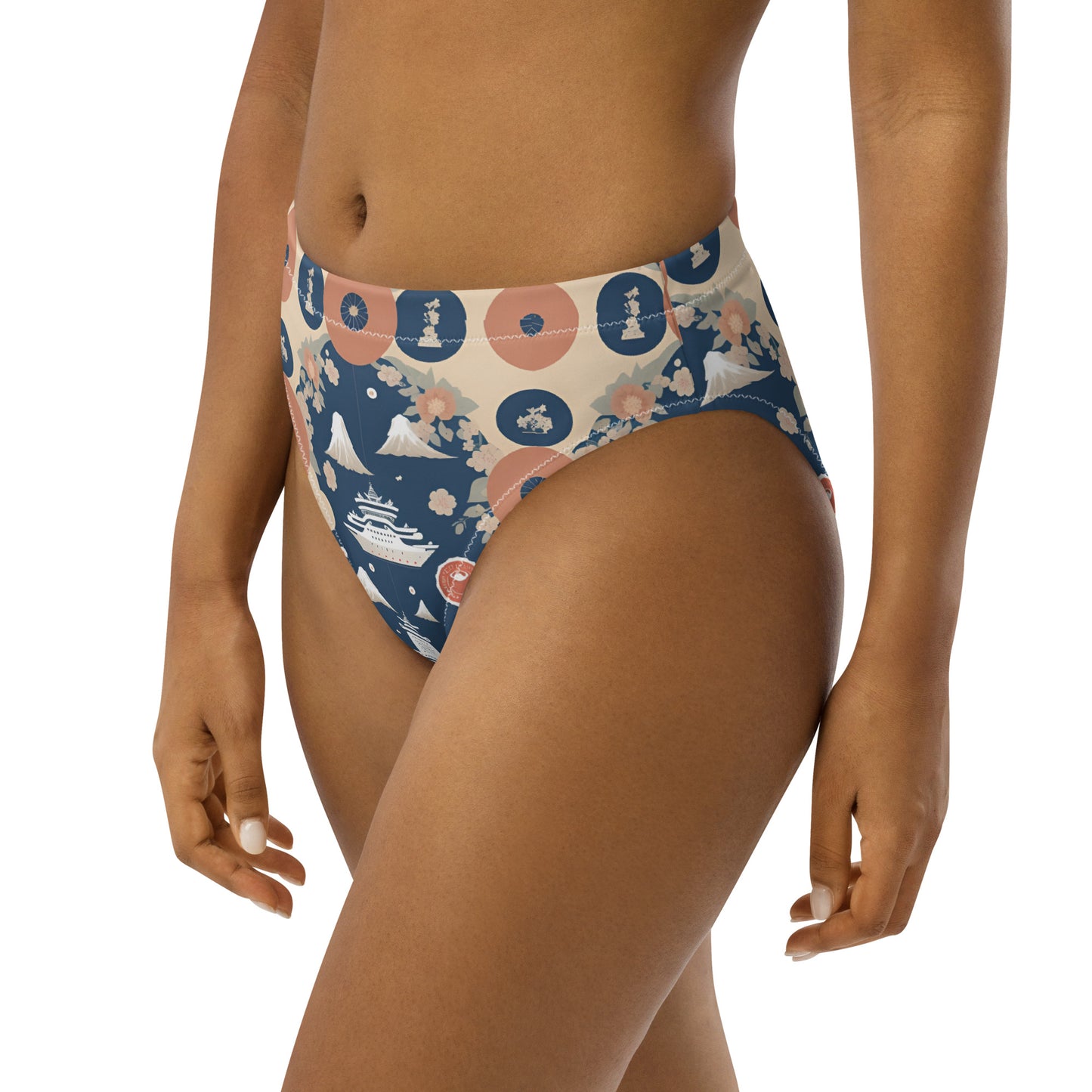 Recycled high-waisted bikini bottom