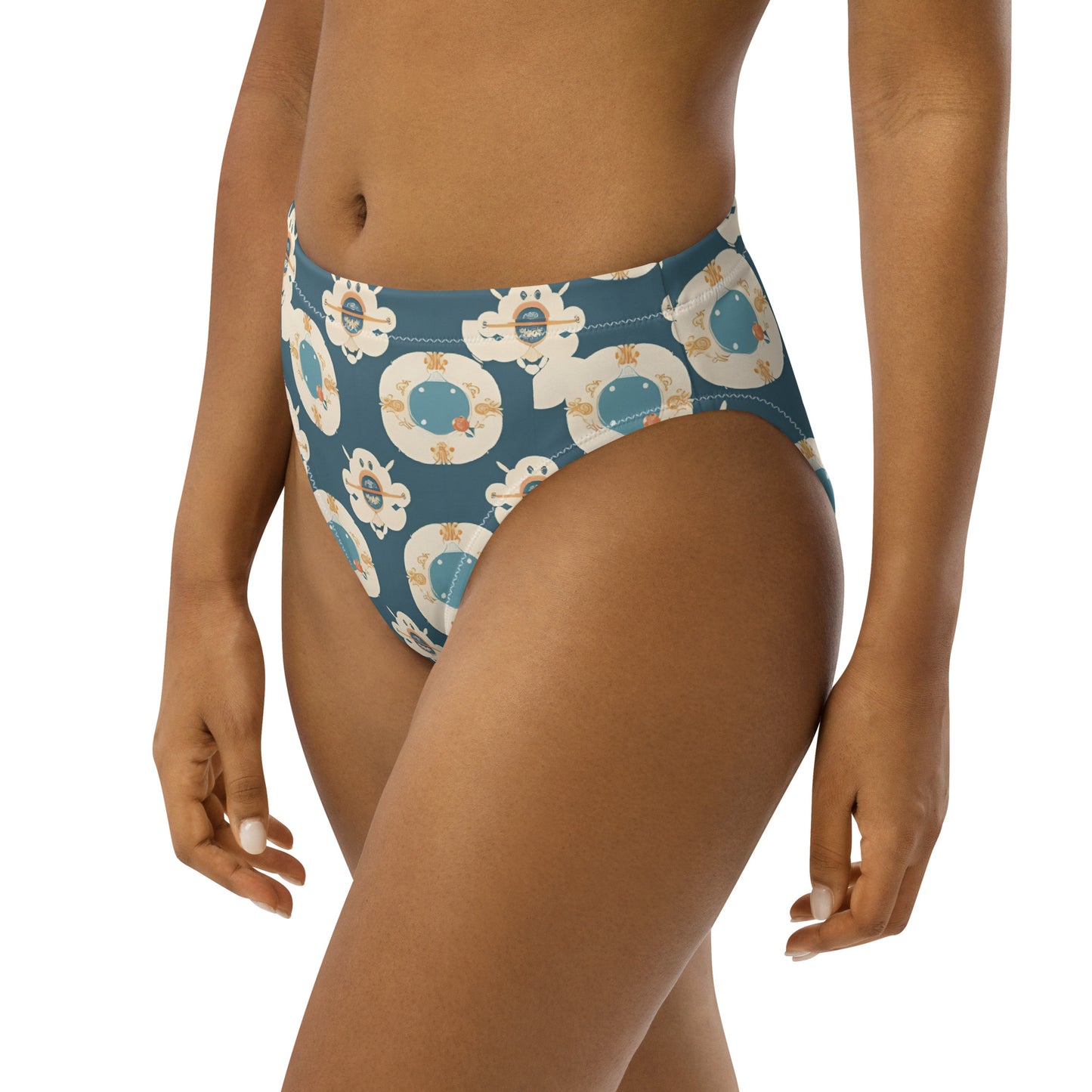 Recycled high-waisted bikini bottom