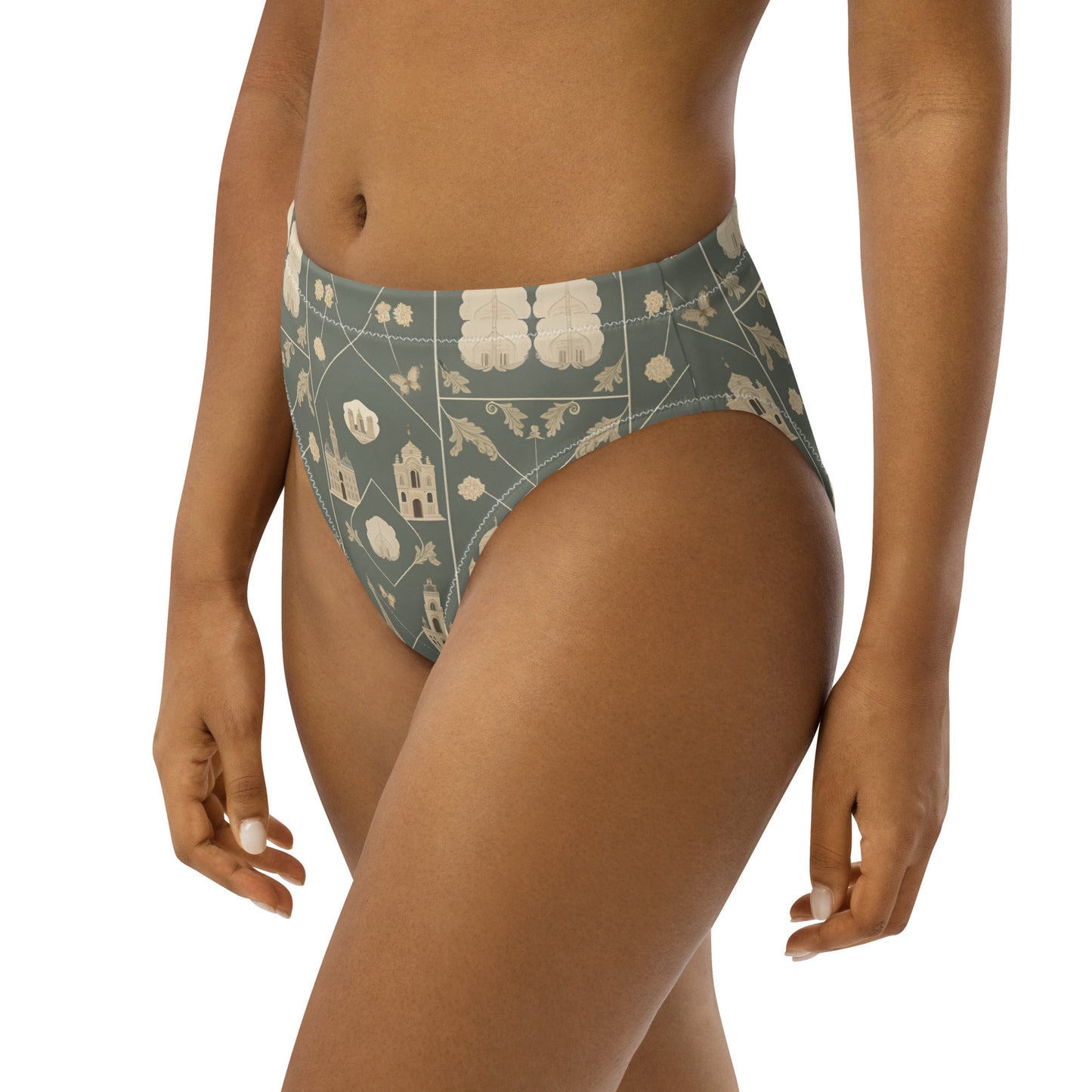 Recycled high-waisted bikini bottom